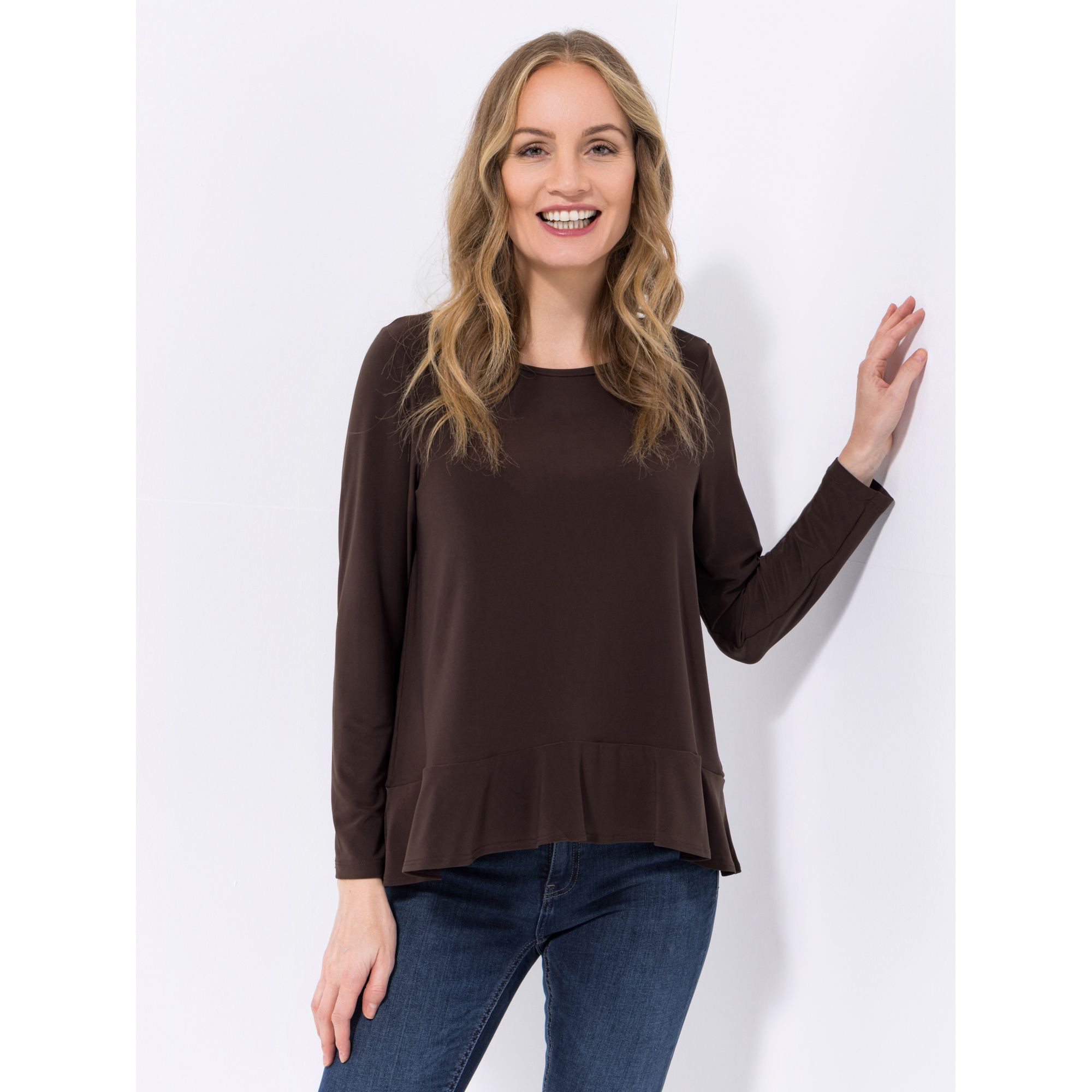 KIM & CO. Shirt, Langarm Deluxe Brazil Knit Schösschen am Saum figurumspielend