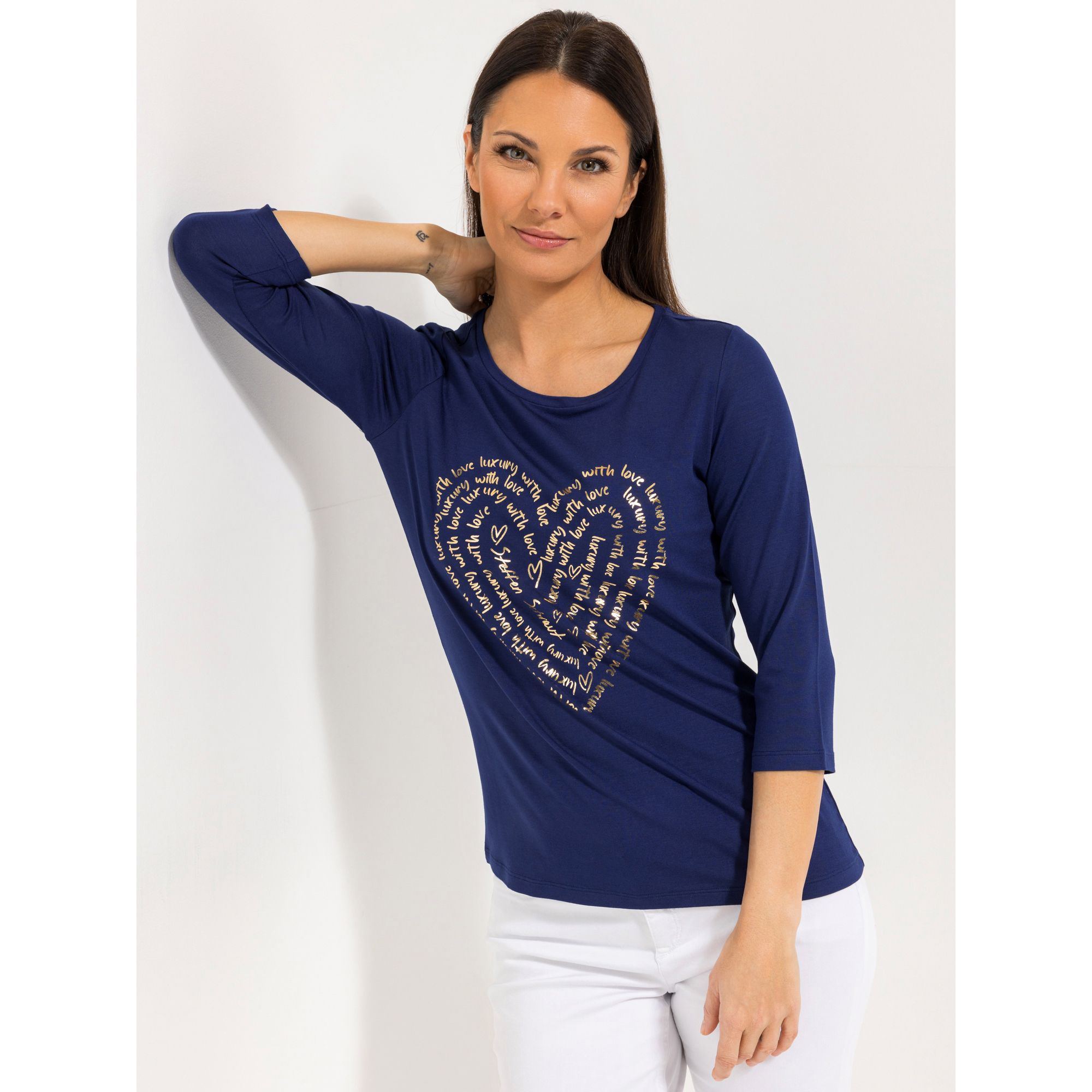 STEFFEN SCHRAUT Shirt, 3/4-Arm Foliendruck mit ECOVERO Viskose figurumspielend