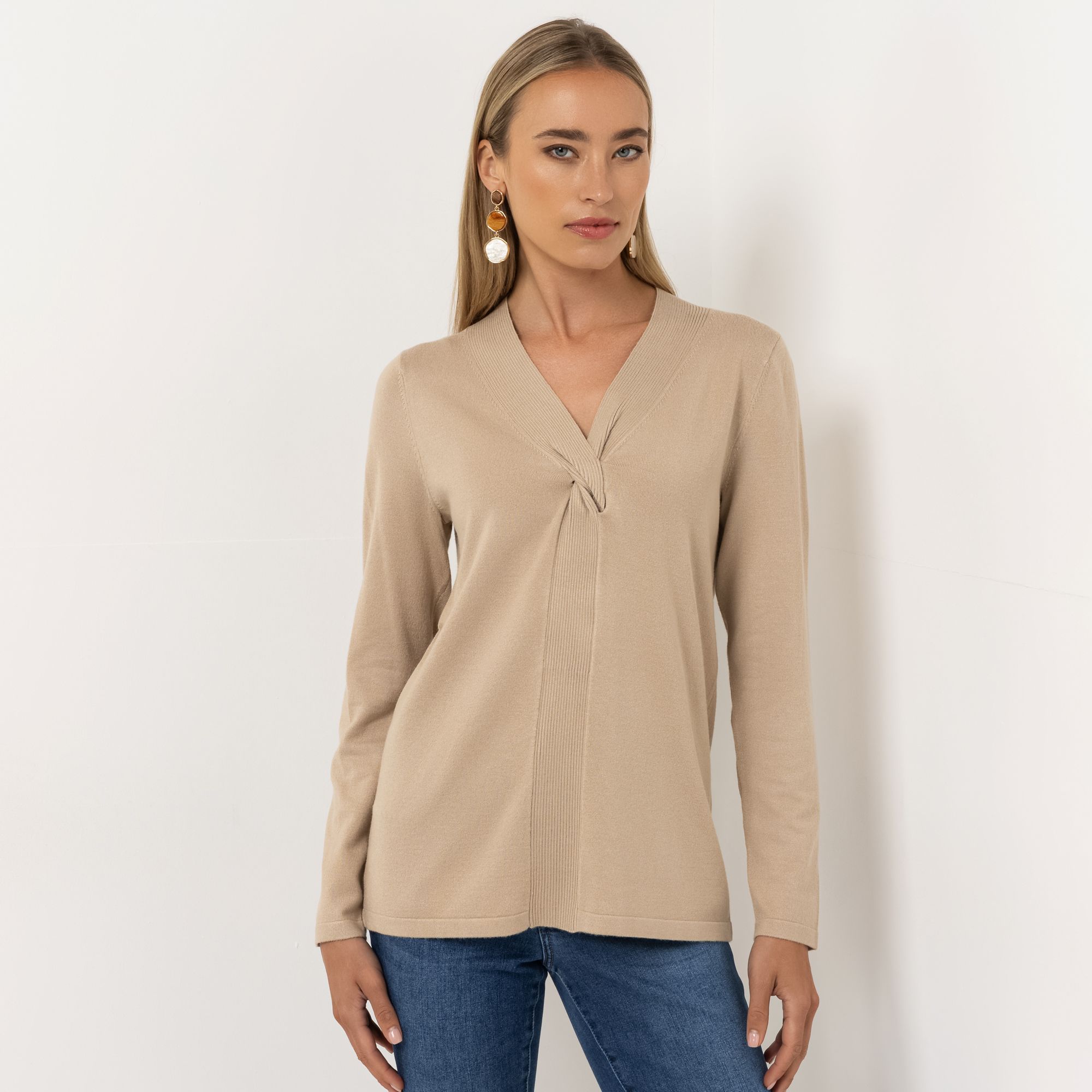 STEFFEN SCHRAUT Pullover V-Ausschnitt Zopfmuster figurumspielend