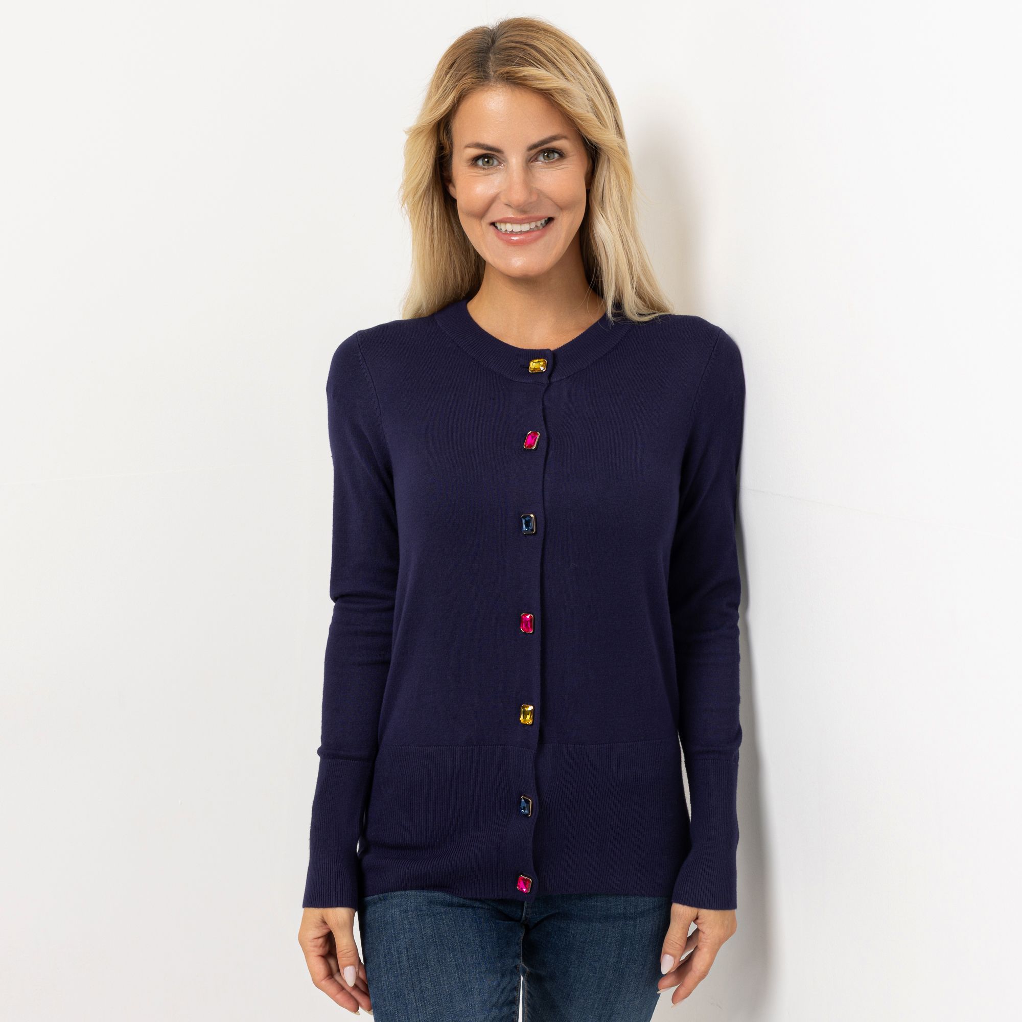 KILIAN KERNER SENSES Cardigan, Langarm Schmuckknöpfe Logo-Plakette figurumspielend