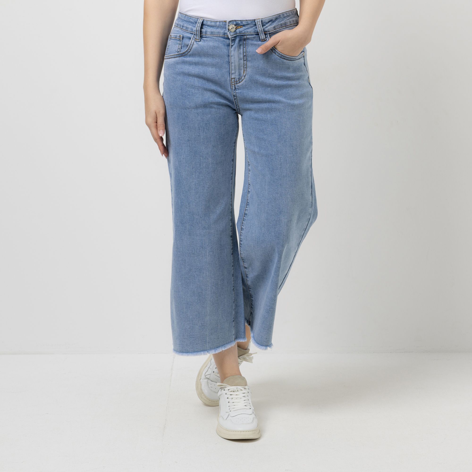 DINE 'N' DANCE Jeanshose Mambo 7/8-Länge 5-Pocket-Style weites Bein