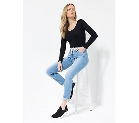 EVA LUTZ Jeans, knöchellang Tunnelzug OEKO-TEX® schmales Bein