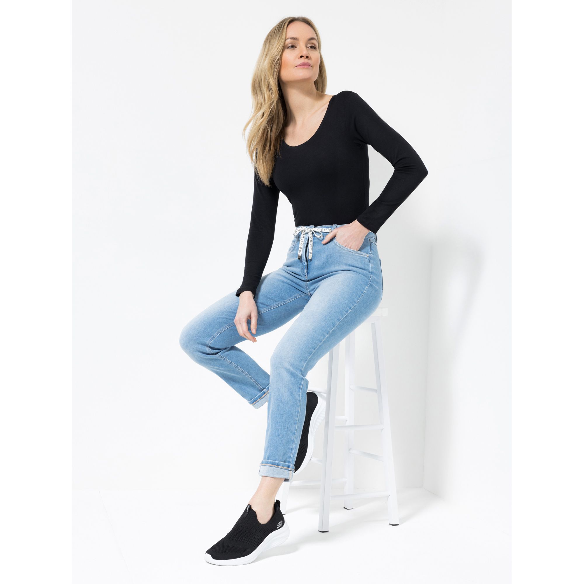 EVA LUTZ Jeanshose, Edit knöchellang OEKO-TEX® schmales Bein