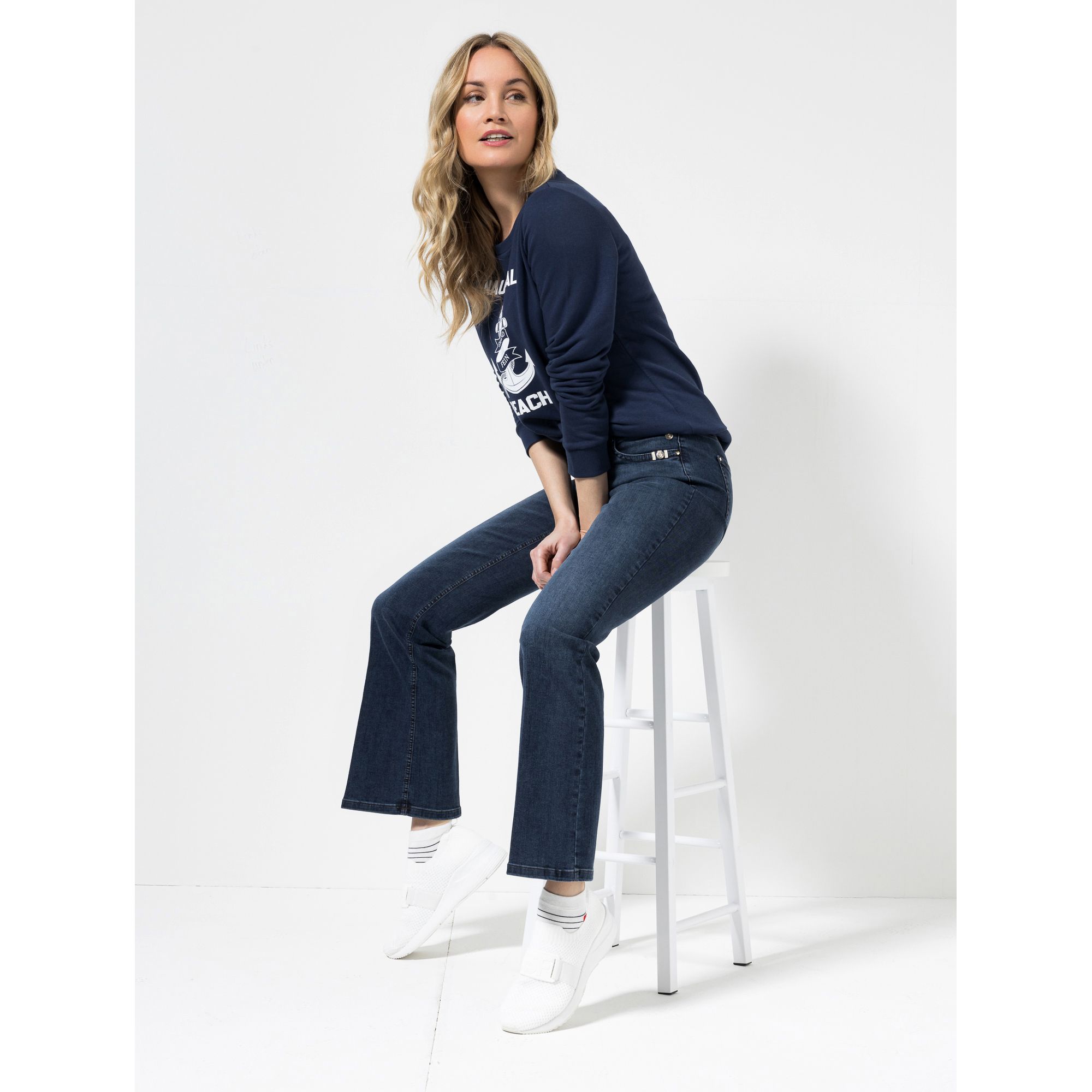 STRANDFEIN Jeanshose elastische Ware OEKO-TEX® Bootcut