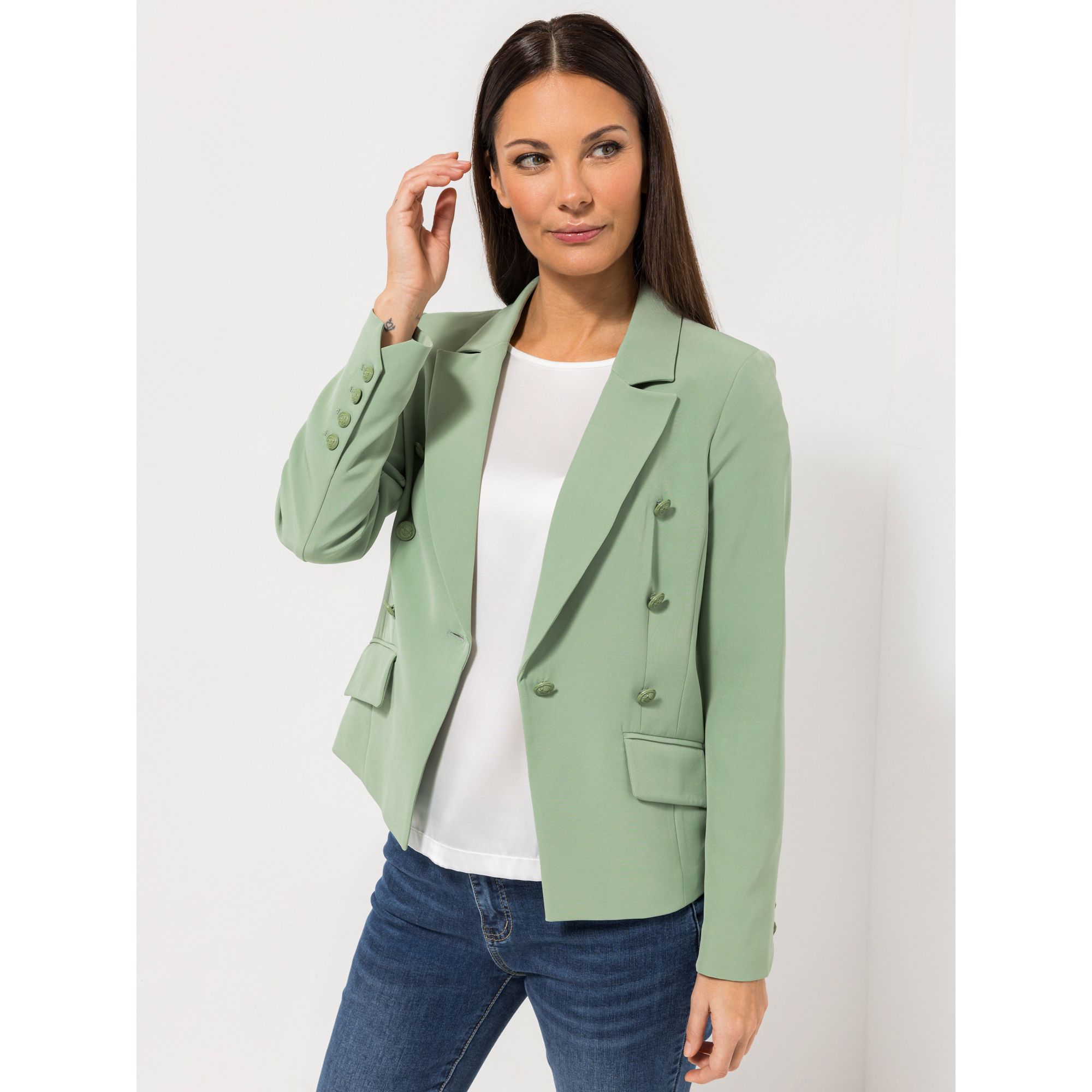 STEFFEN SCHRAUT Blazer, Madrid Schmuckknöpfe bedrucktes Futtter figurbetont