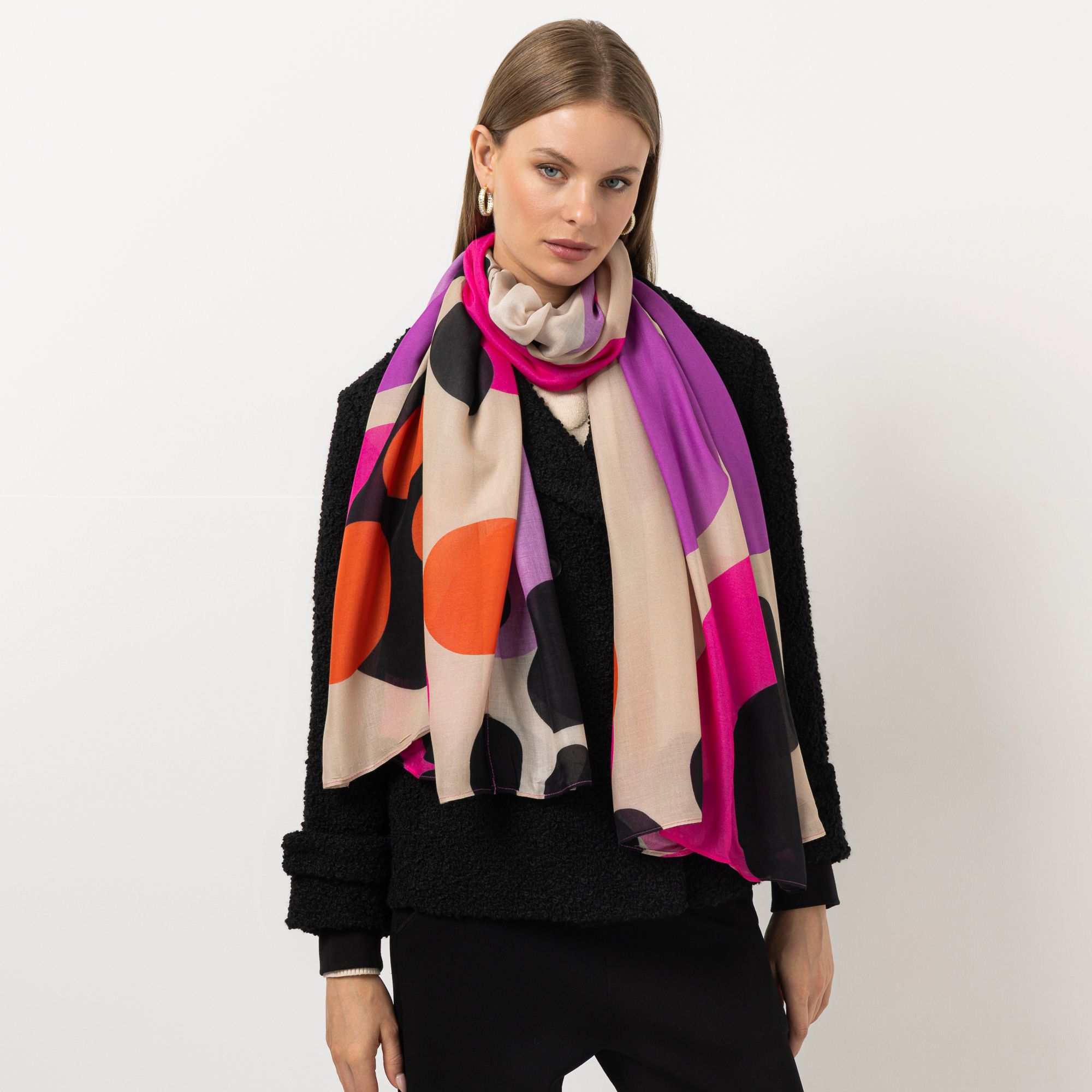 STEFFEN SCHRAUT Tuch Biarritz Punkte-Druck aus ECOVERO Viskose ca.100x190cm