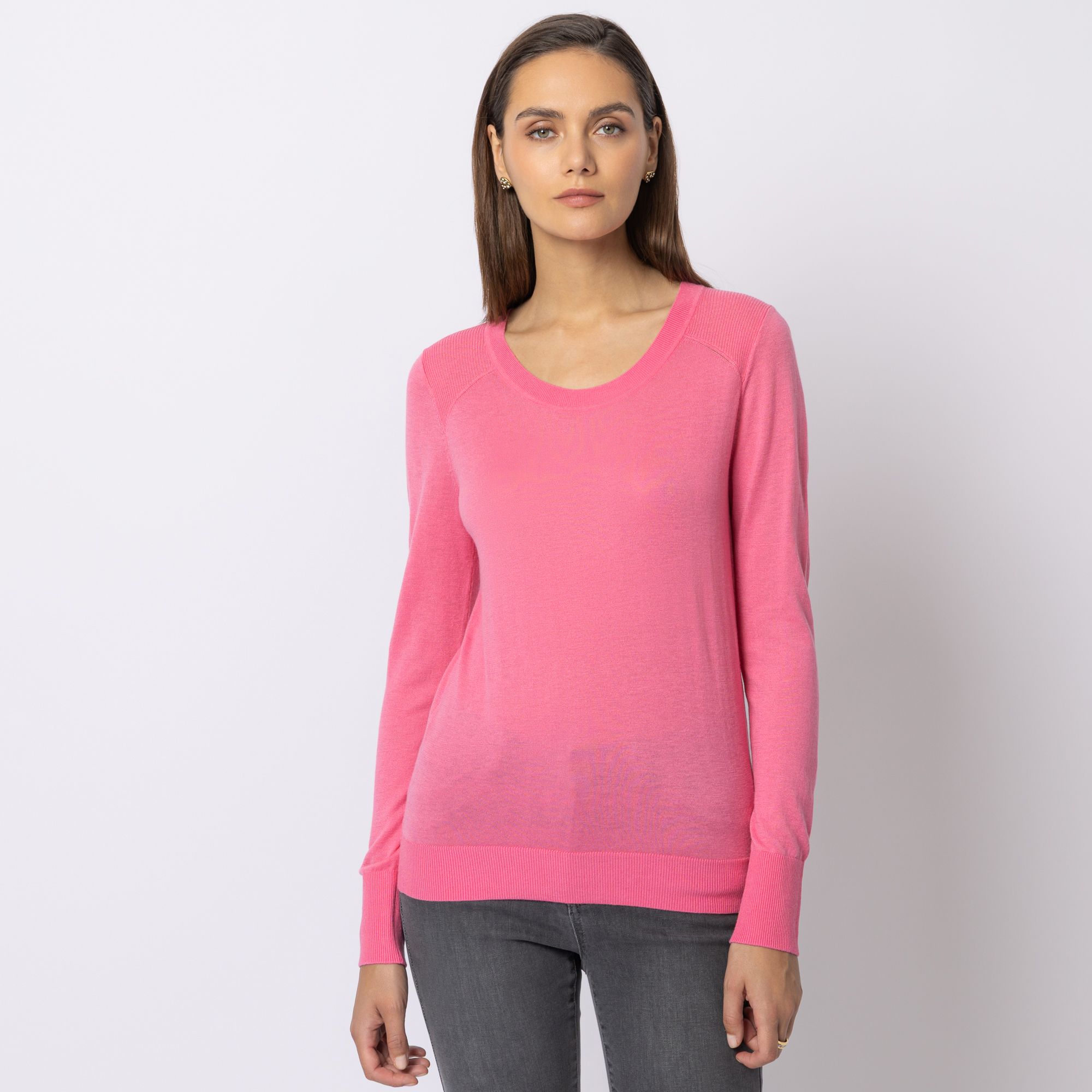 STEFFEN SCHRAUT Pullover Rundhalsausschnitt Strukturdetails figurumspielend