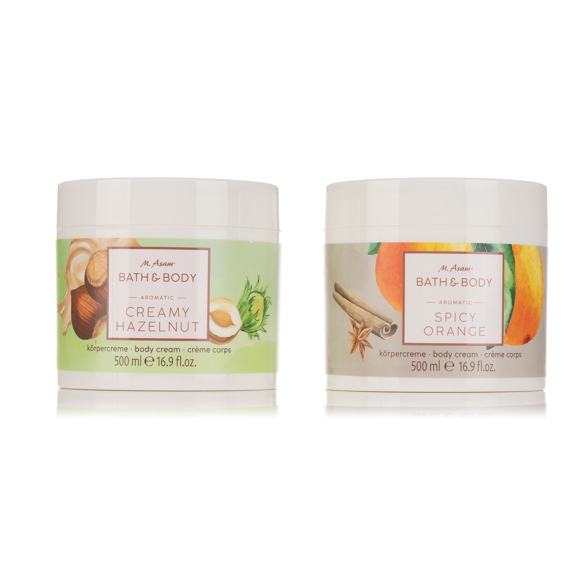M.ASAM® Körpercreme Duo Creamy Hazelnut & Spicy Orange 2x500ml