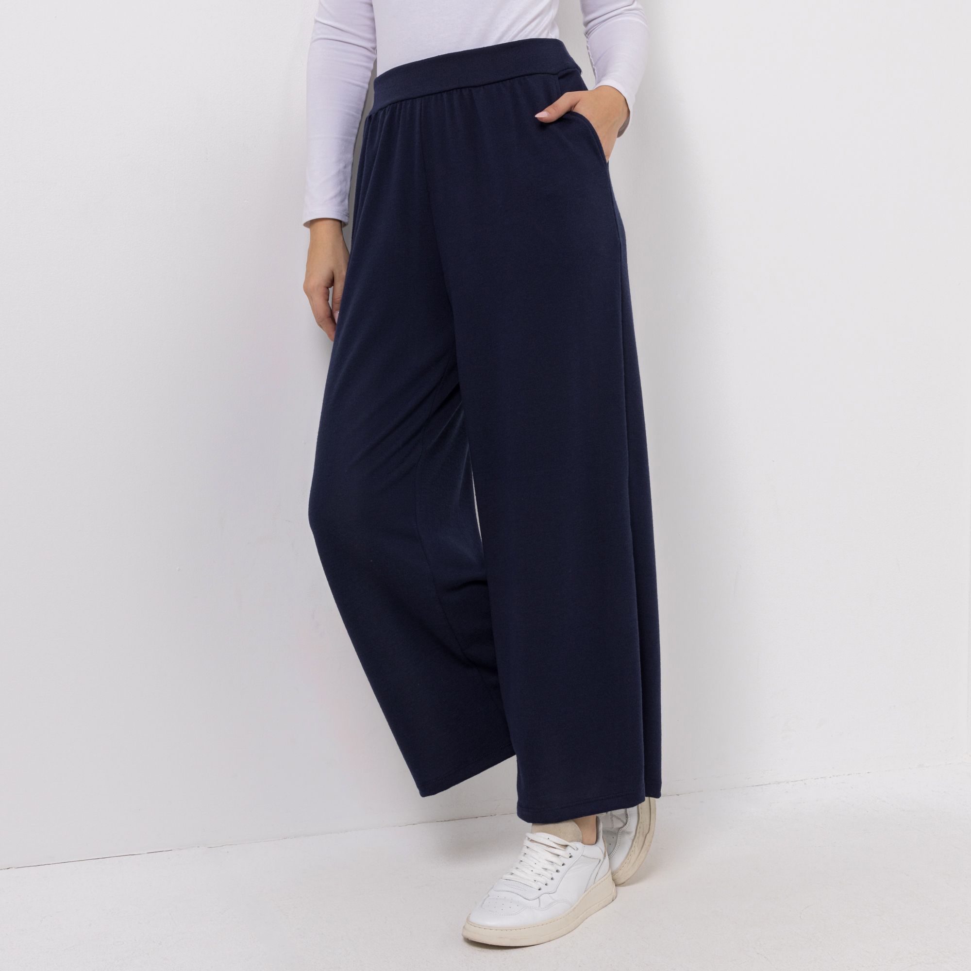 KIM & CO. Hose, 1/1-Länge Soft Touch Jersey Eingrifftaschen weiter Beinverlauf