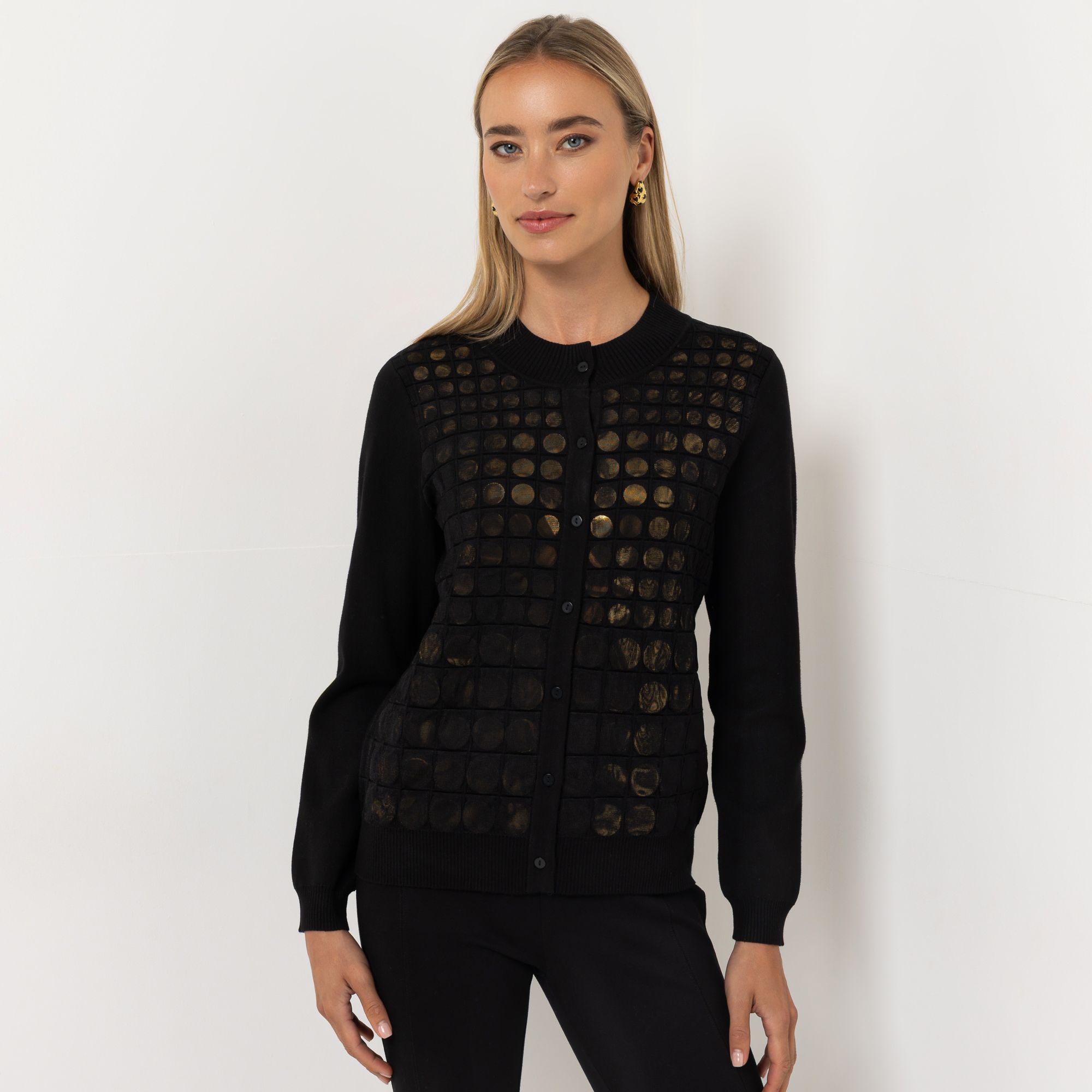 STEFFEN SCHRAUT Strickjacke Knopfleiste runde Zierelemente figurumspielend