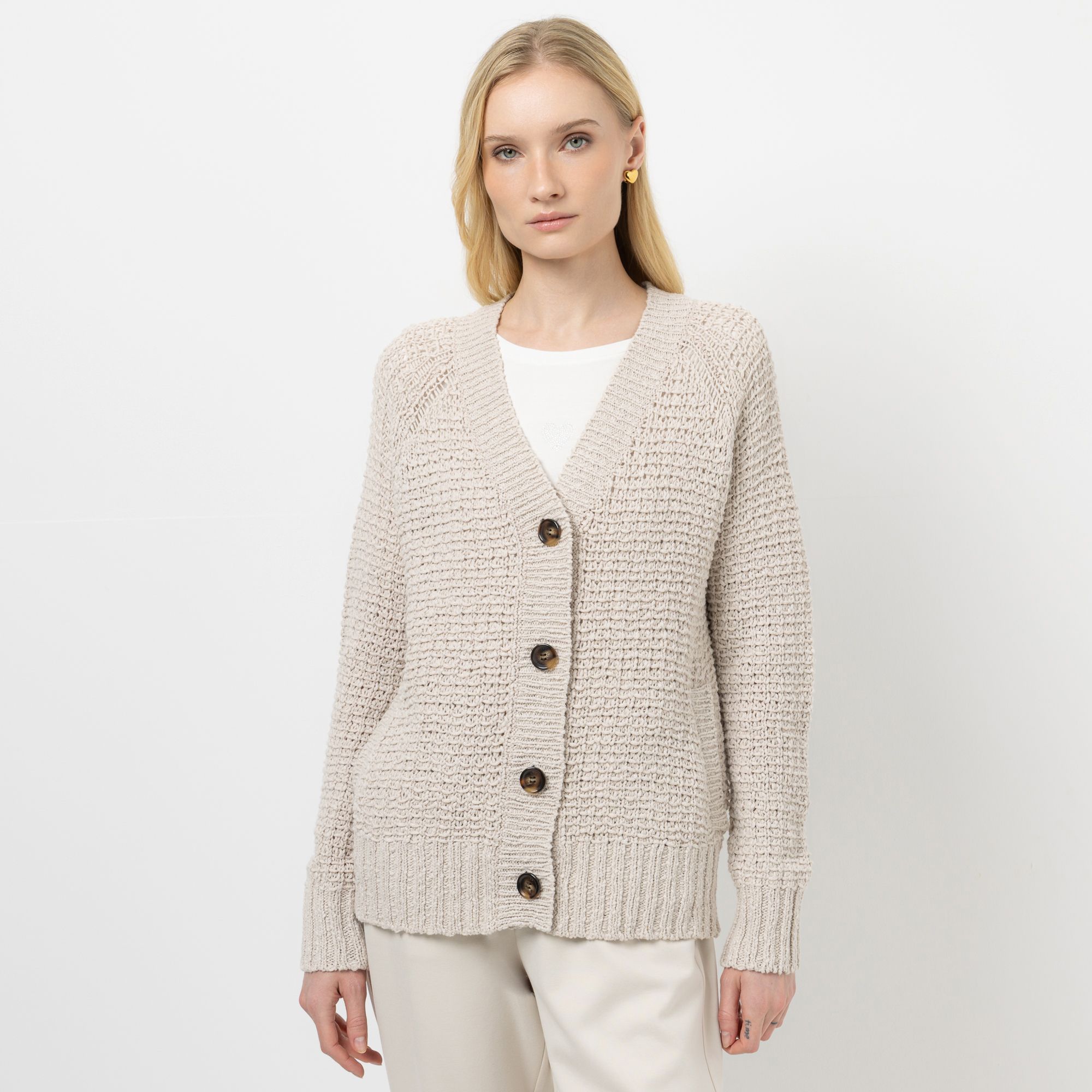 STEFFEN SCHRAUT Cardigan V-Ausschnitt Eingrifftaschen figurumspielend