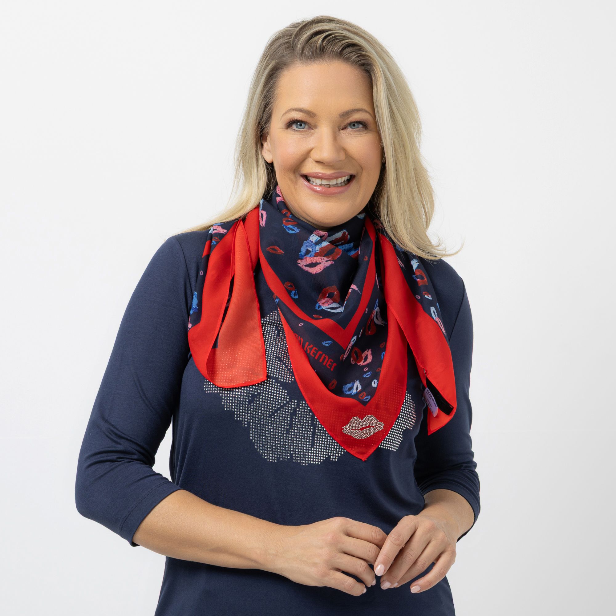 KILIAN KERNER SENSES Tuch, Carré-Form Satin-Touch Allover-Druck ca. 90x90 cm