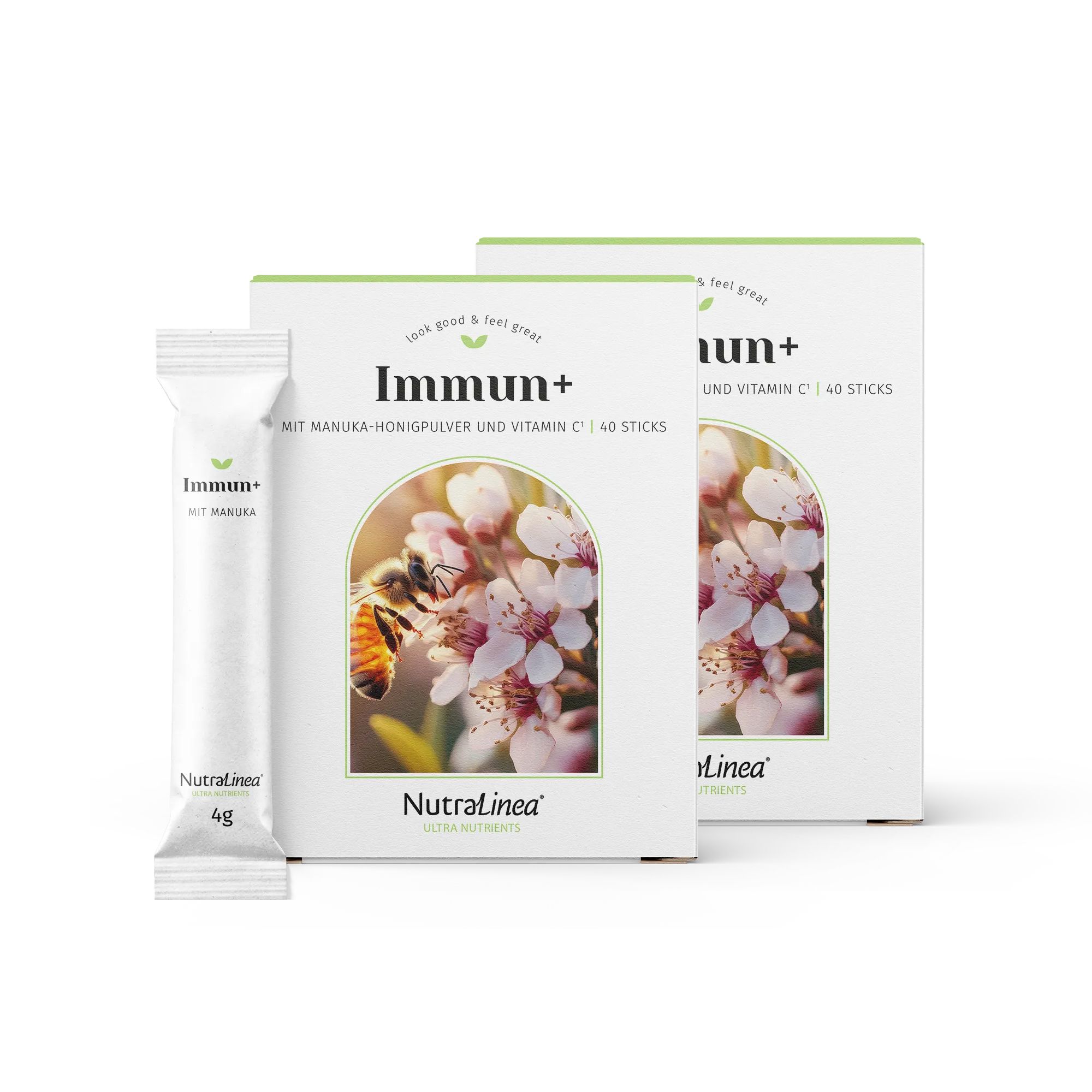NutraLinea® Immun+ Drink mit Vitamin C & Manukahonig 2x40 Sticks - 80 Tage