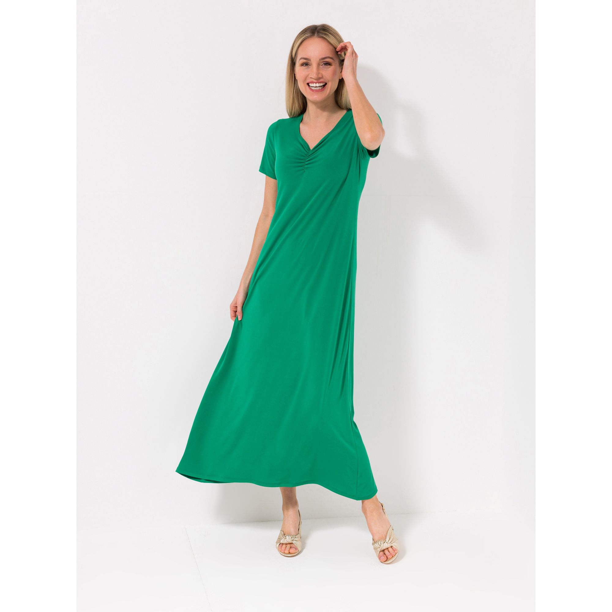 KIM & CO. Maxikleid Brazil Knit Jersey Zierausschnitt figurumspielend