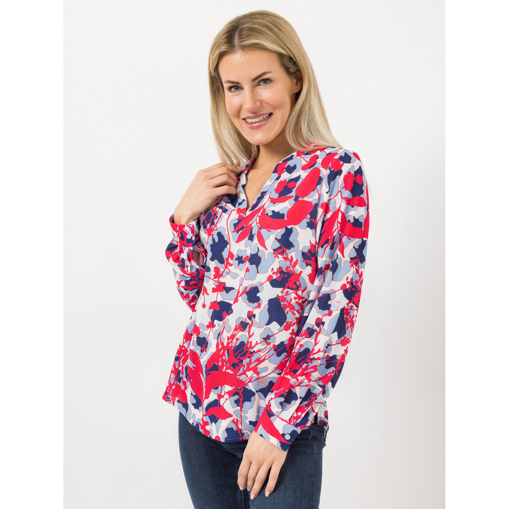 DAWID by Dawid Tomaszewski Bluse, V-Ausschnitt Manschetten figurumspielend