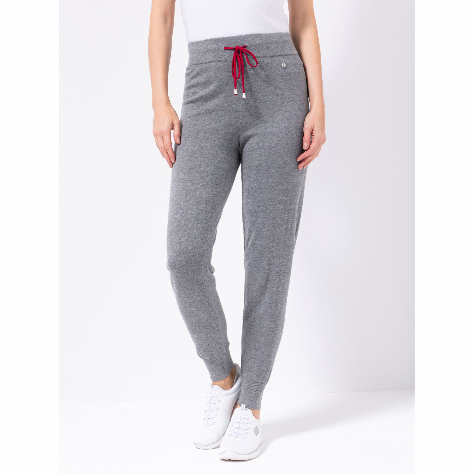 STRANDFEIN Strickhose knöchellang Rippbundabschluss konisches Bein