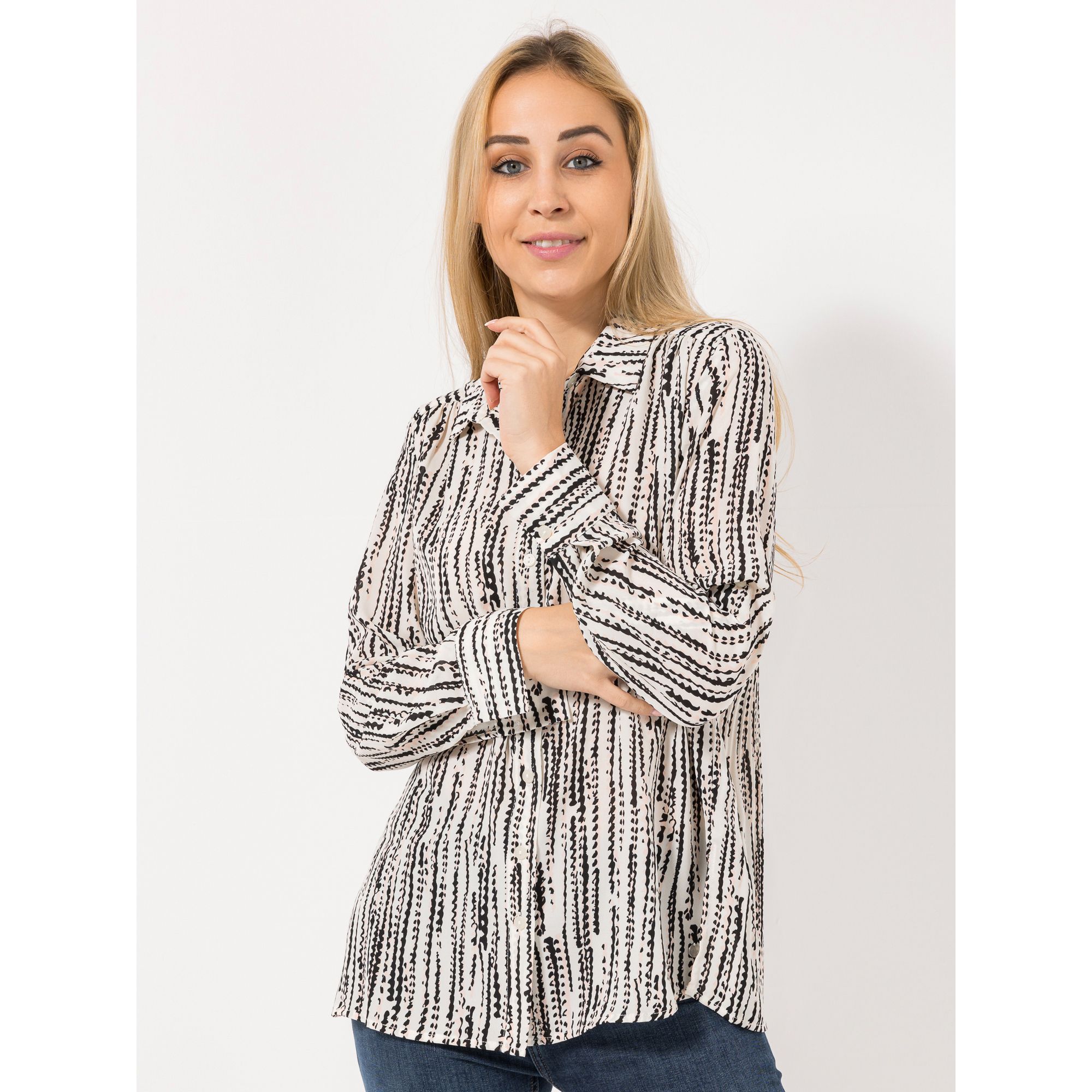 EVA LUTZ Bluse Lenny Knopfleiste Plissee leger weit