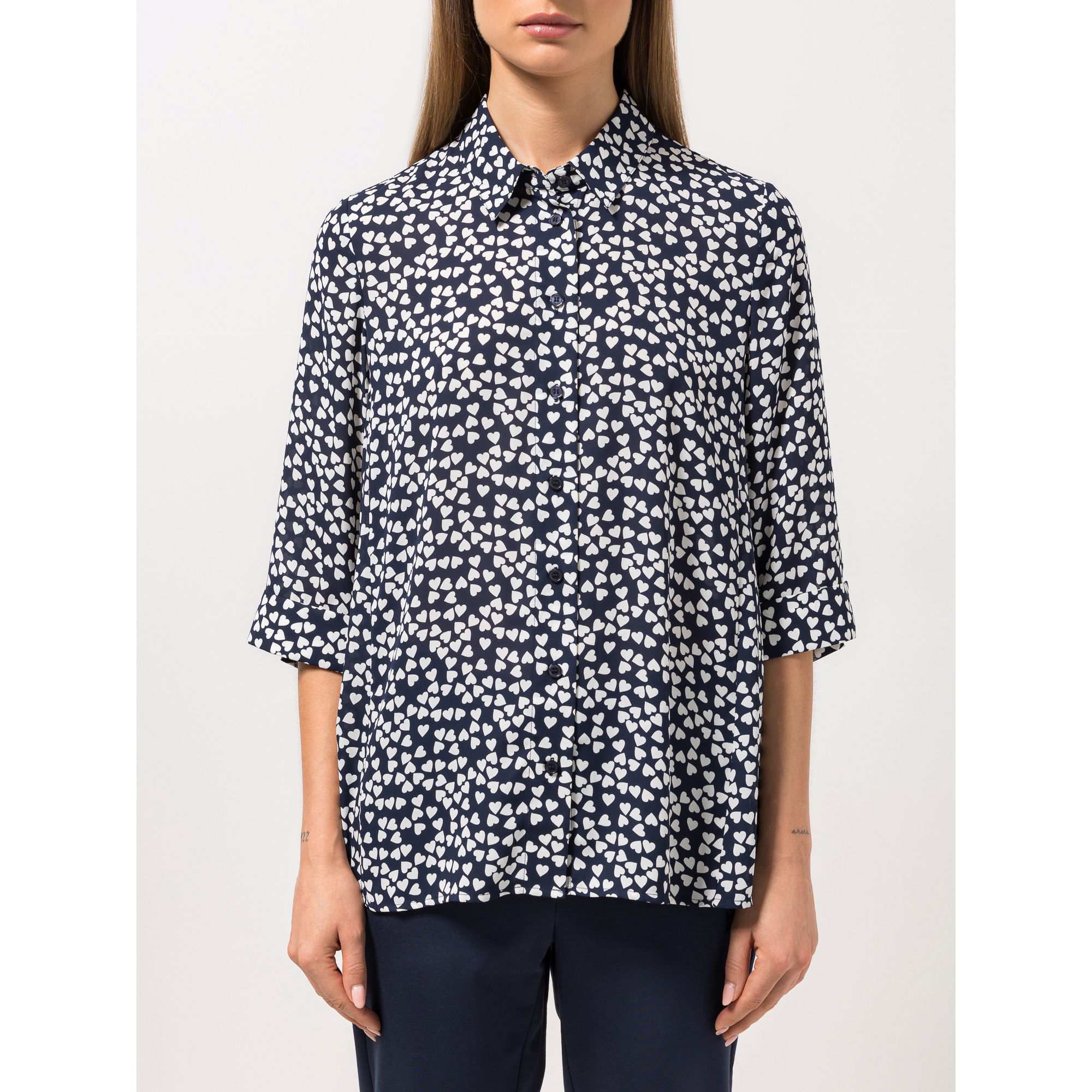 STEFFEN SCHRAUT Bluse Capri Ärmelriegel durchgeknöpft leger weit