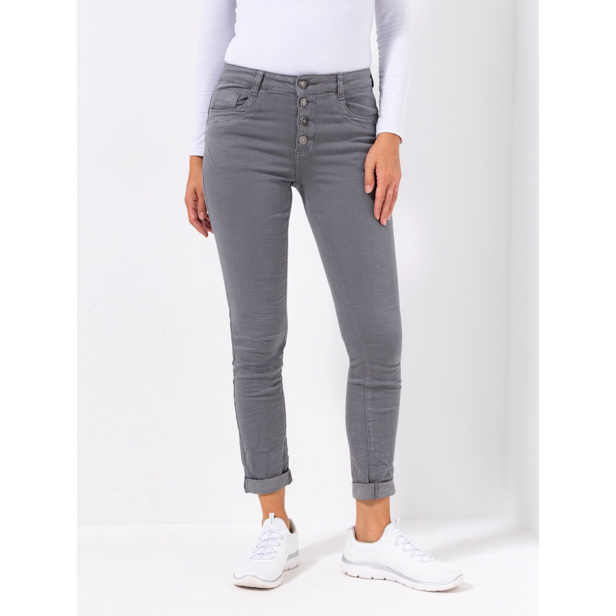 DINE 'N' DANCE Hose Jive 5-Pocket-Style Knopfleiste schmales Bein