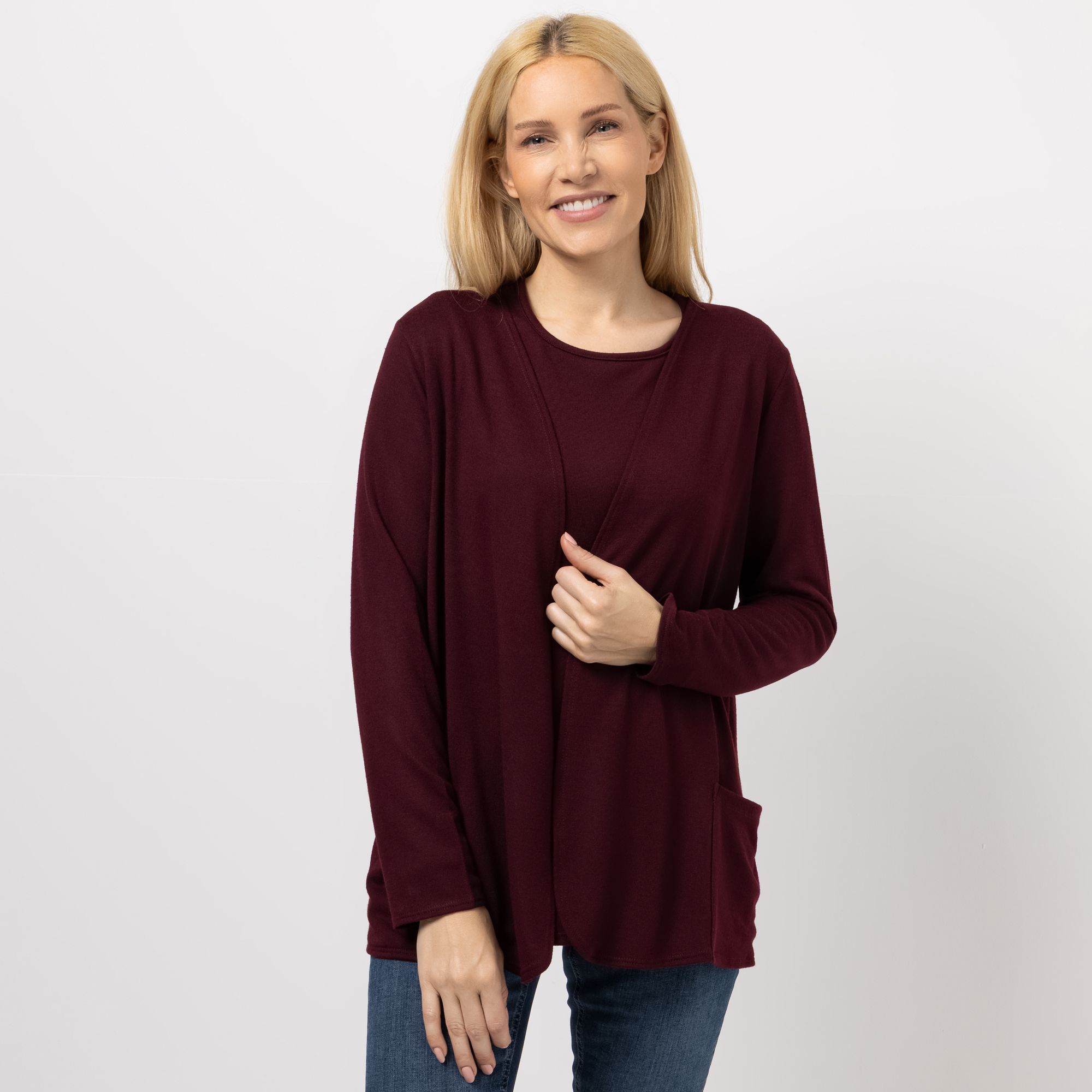 KIM & CO. Cardigan, Langarm Soft Touch Jersey Eingrifftaschen figurumspielend