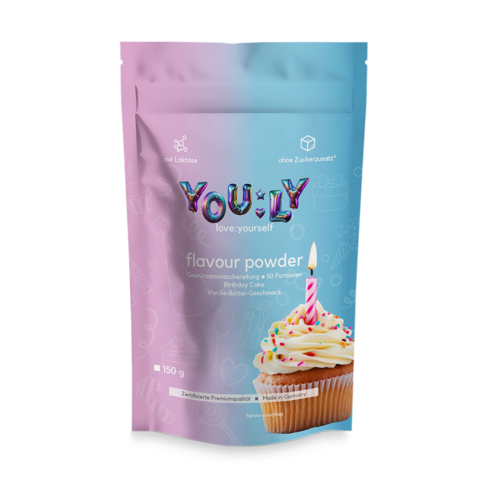 you:ly Sonderedition Flavour Powder Geschmackspulver Birthday Cake Inhalt 150g
