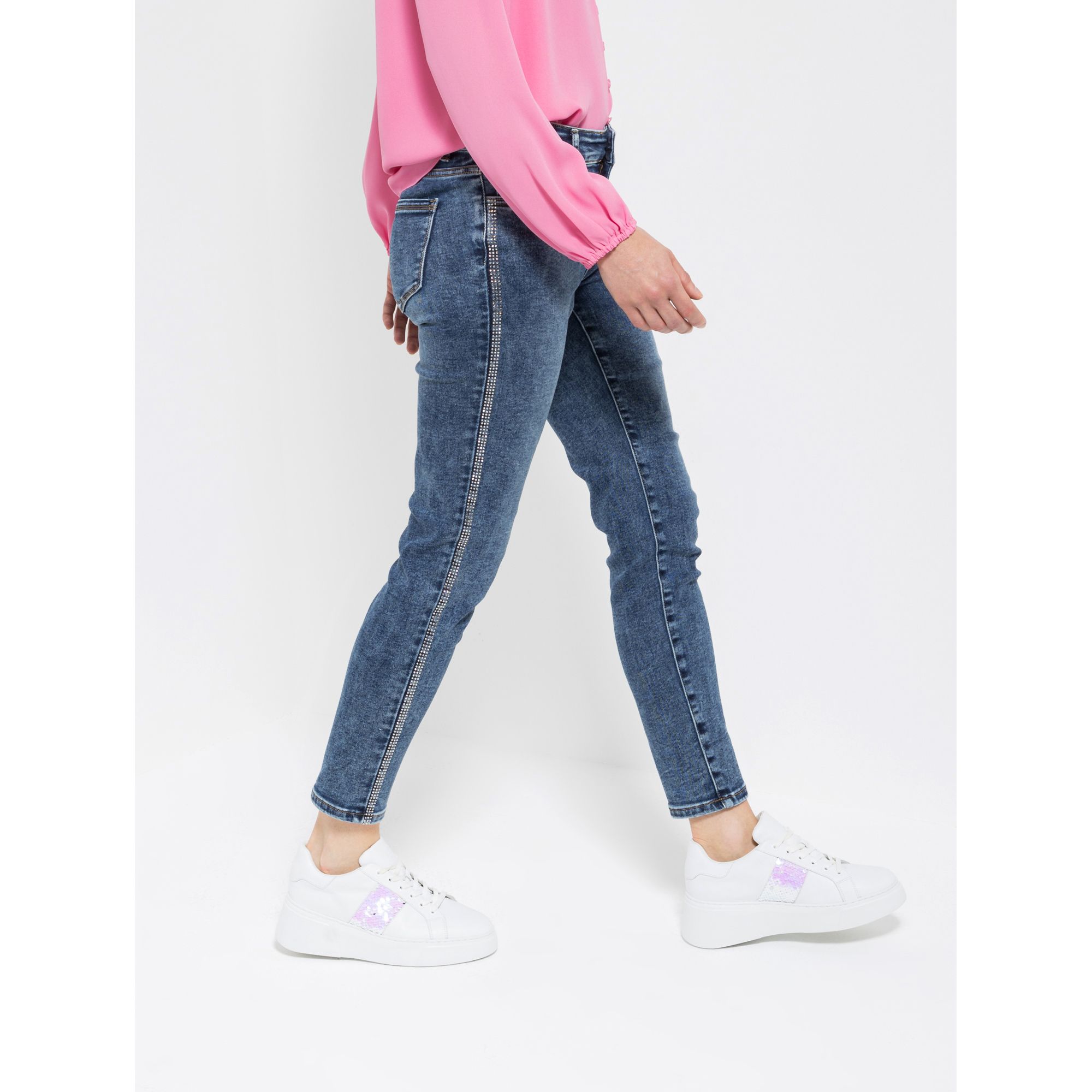 STEFFEN SCHRAUT Jeans, knöchellang 5-Pocket-Style mit Strasssteinen sehr schmales Bein