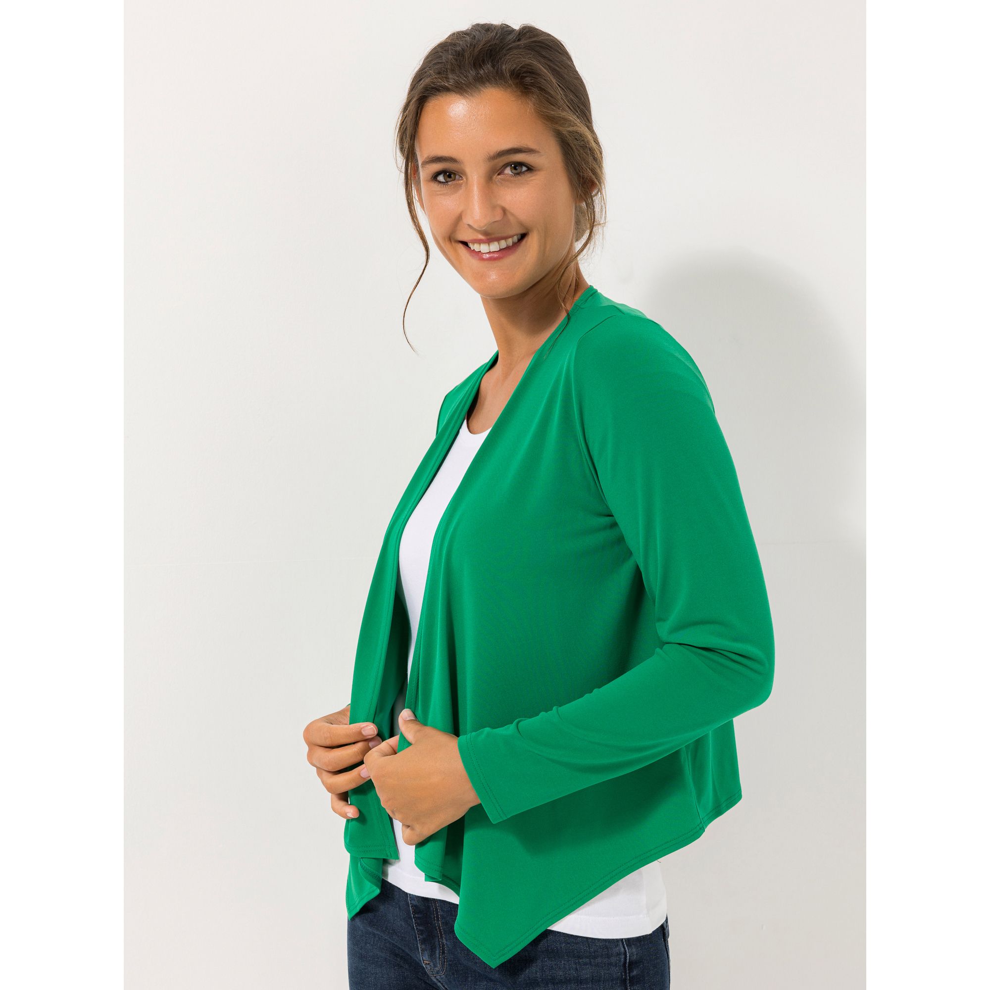 KIM & CO. Bolero, Langarm Brazil Knit Jersey offene Front figurumspielend