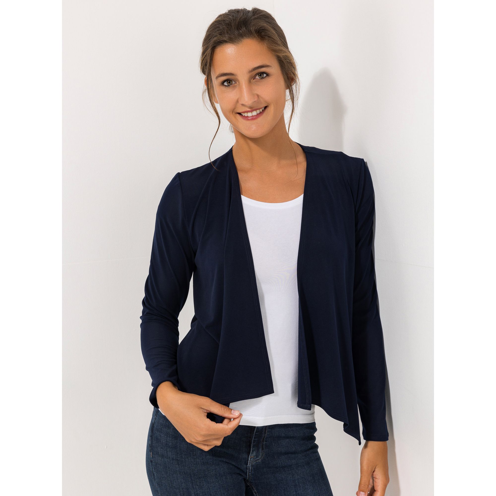 KIM & CO. Bolero, Langarm Brazil Knit Jersey offene Front figurumspielend