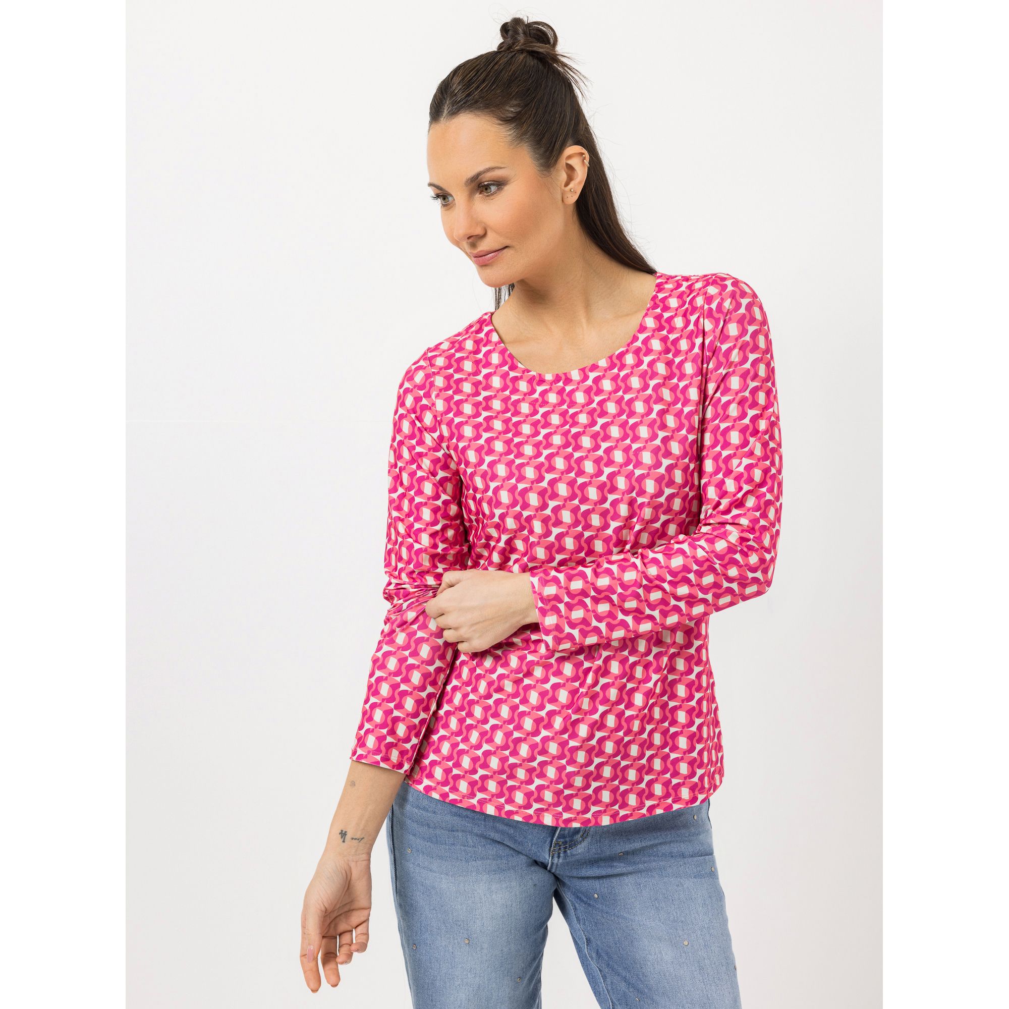 STEFFEN SCHRAUT Shirt Lissabon Rundhalsausschnitt Seitenschlitze figurumspielend