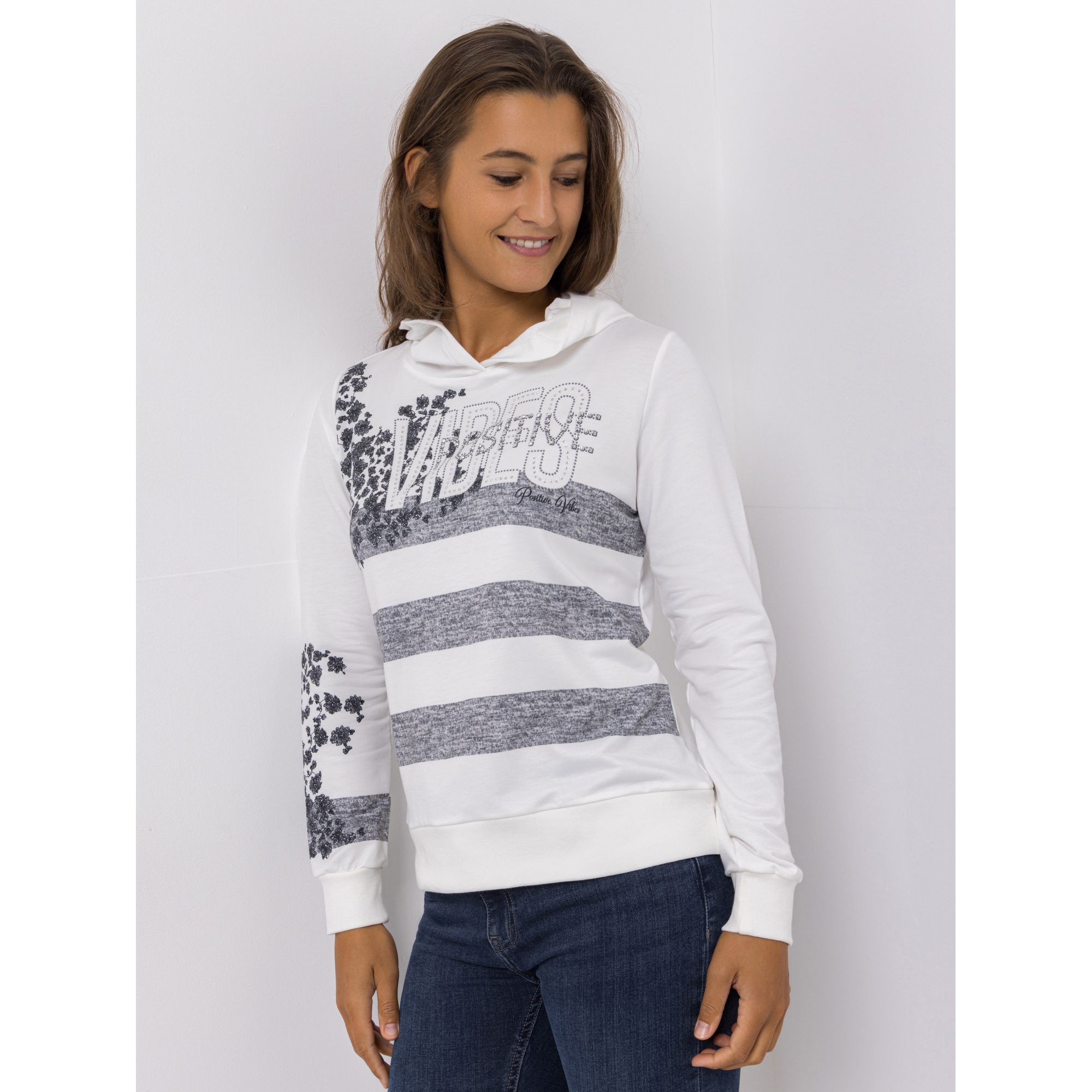 DINE 'N' DANCE Sweatshirt, 1/1-Arm mit Kapuze bedruckt figurumspielend