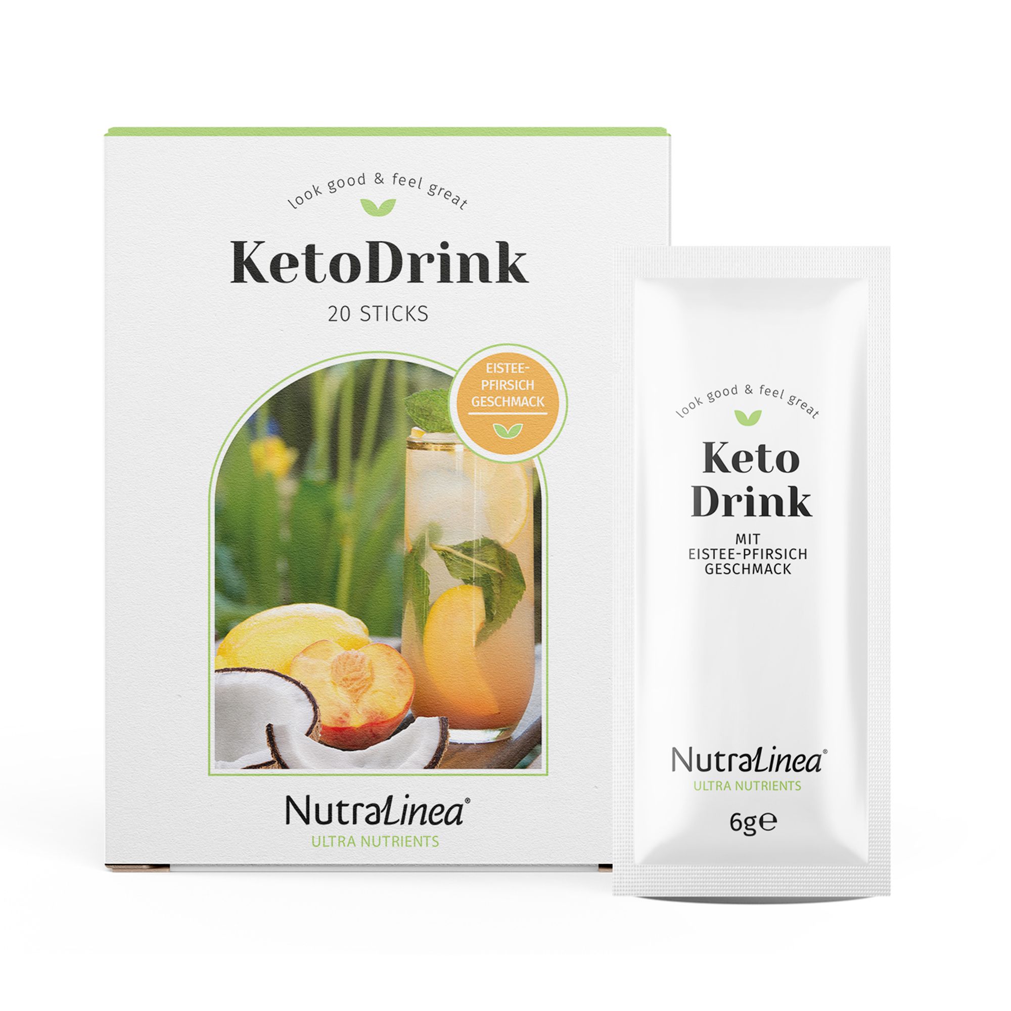 NutraLinea® Keto Drink mit Vitamin C & MCT 20 Sticks für 20 Tage
