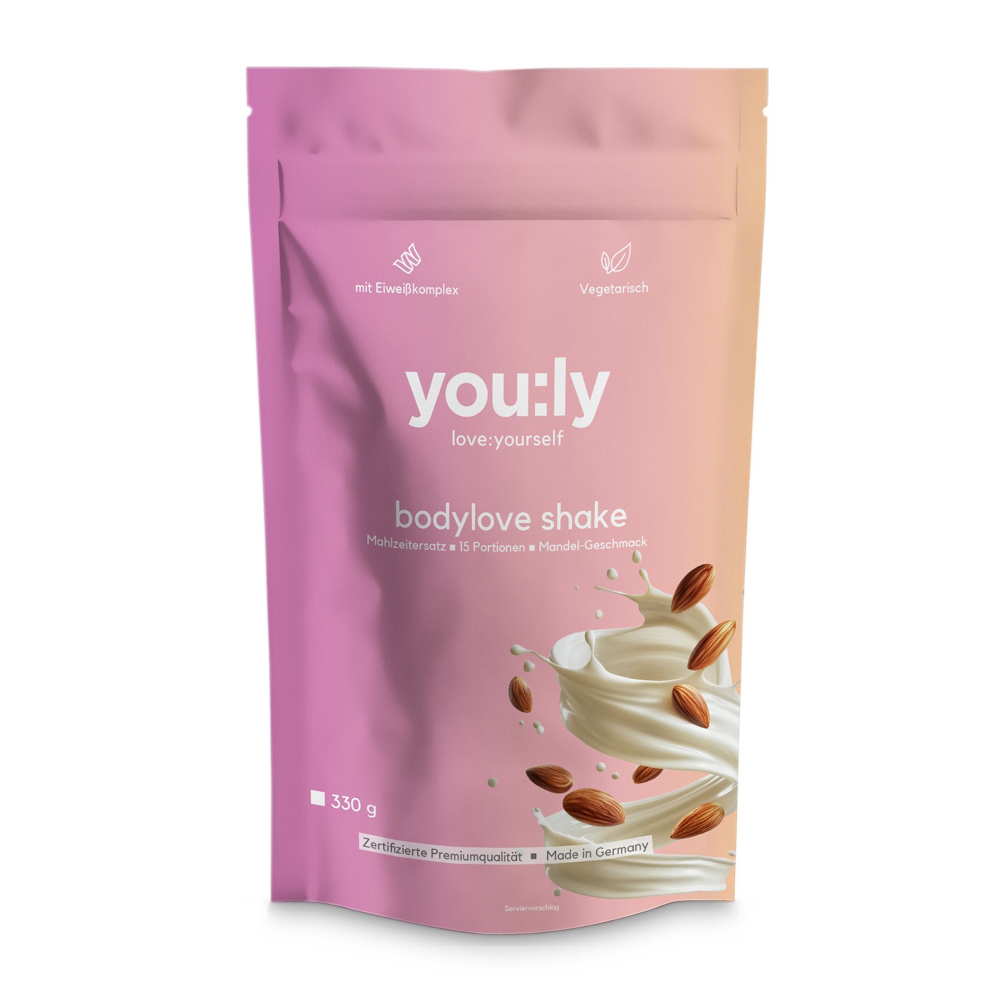 you:ly Bodylove Shake Mahlzeitenersatz Winteredition Mandel- Geschmack 330 g f. 15 Portionen