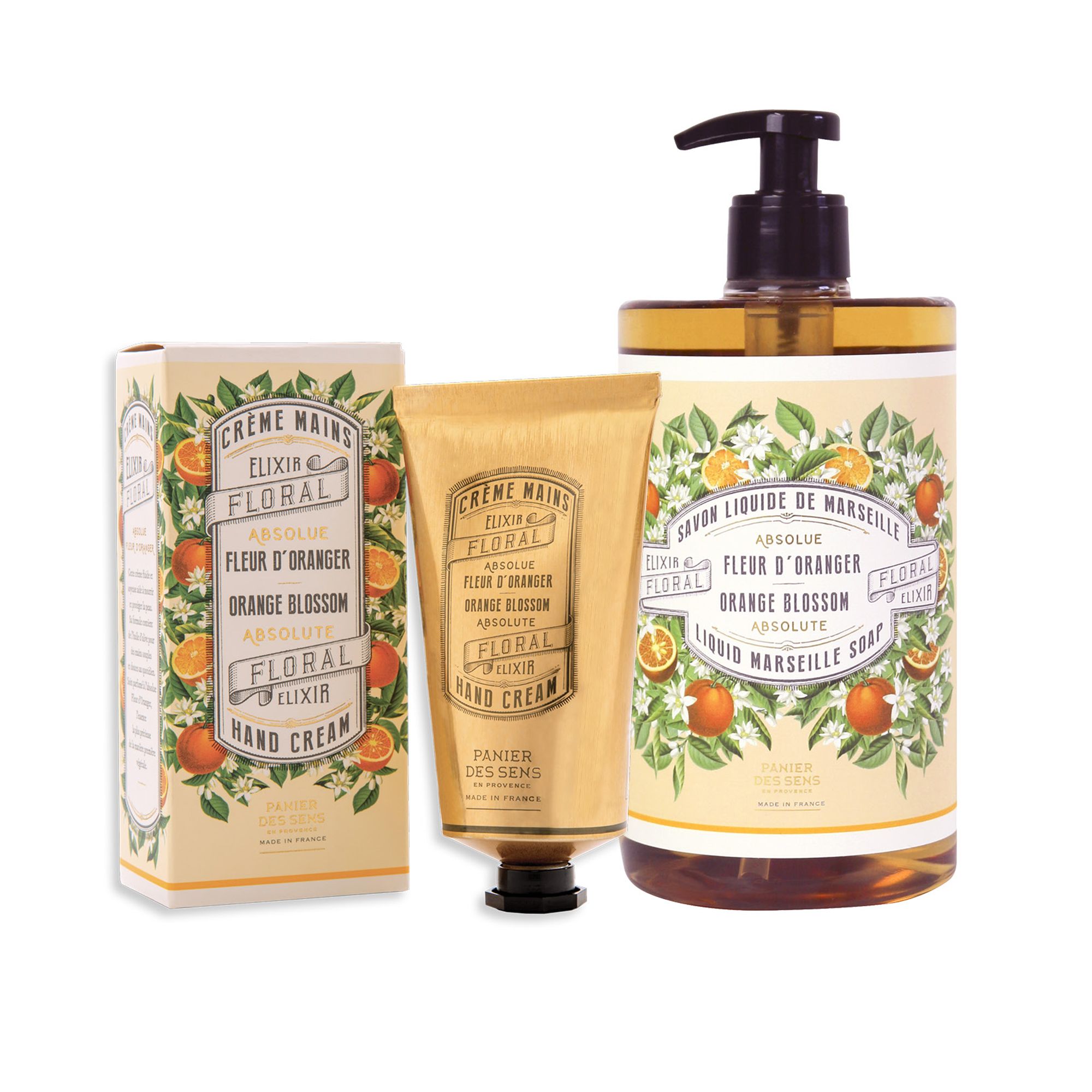 PANIER DES SENS Orangenblüte Flüssigseife 750ml, Handcreme 75ml