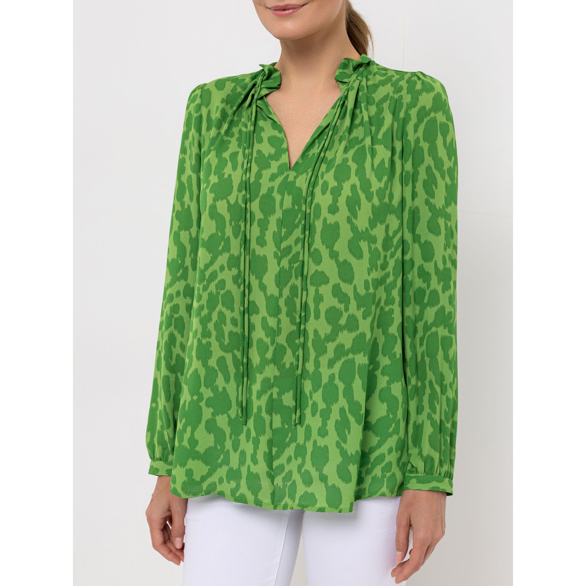 STEFFEN SCHRAUT Bluse Palermo Bindeband am Halsausschnitt leger weit