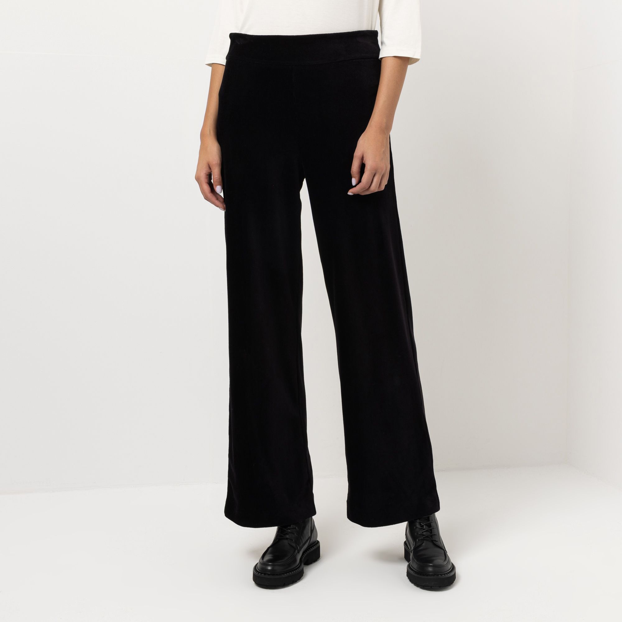 STEFFEN SCHRAUT Hose, lange Form elastischer Samtcord weites Bein