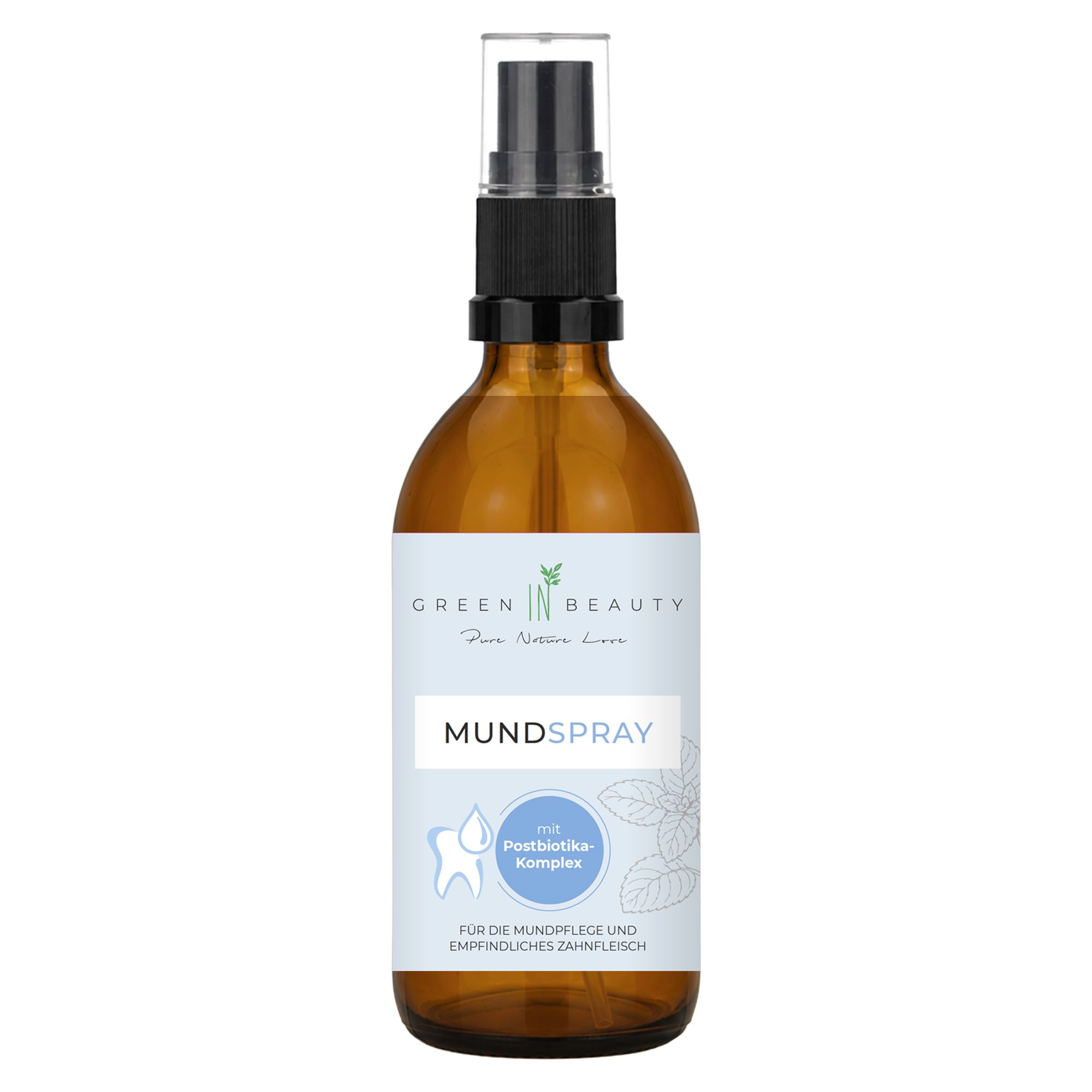 GREEN IN BEAUTY Mundspray in einer Glasflasche mit Zerstäuber 100 ml