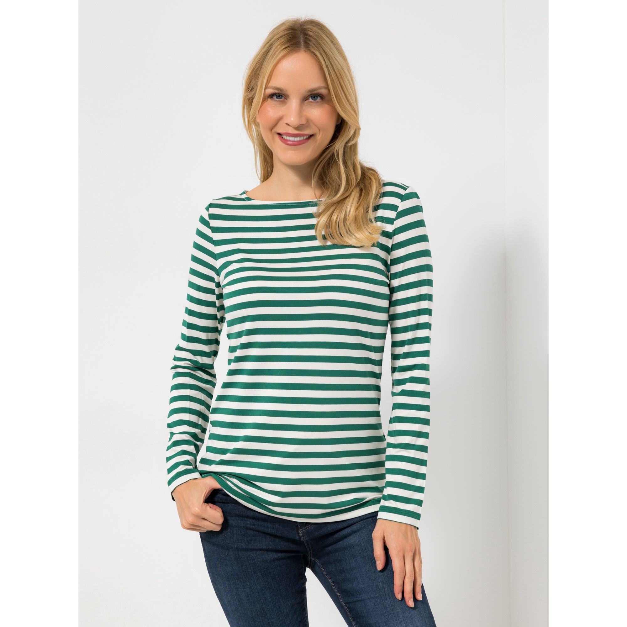 STRANDFEIN Shirt, 1/1-Arm U-Boot-Ausschnitt gestreift OEKO-TEX®Standard 100