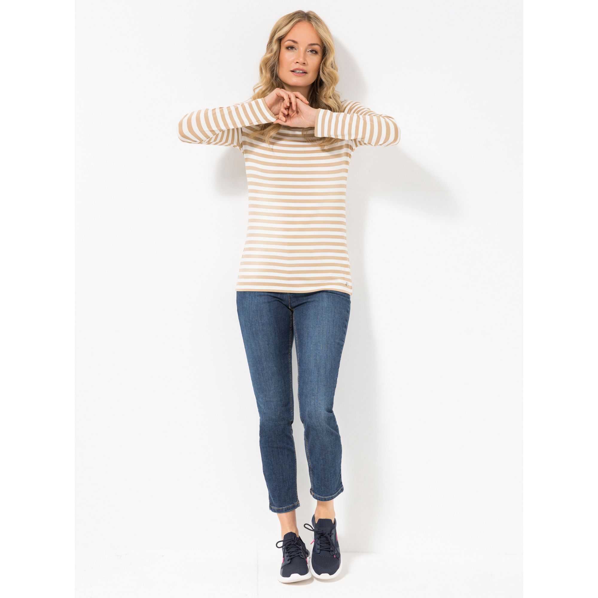 STRANDFEIN Shirt, 1/1-Arm U-Boot-Ausschnitt gestreift OEKO-TEX®Standard 100