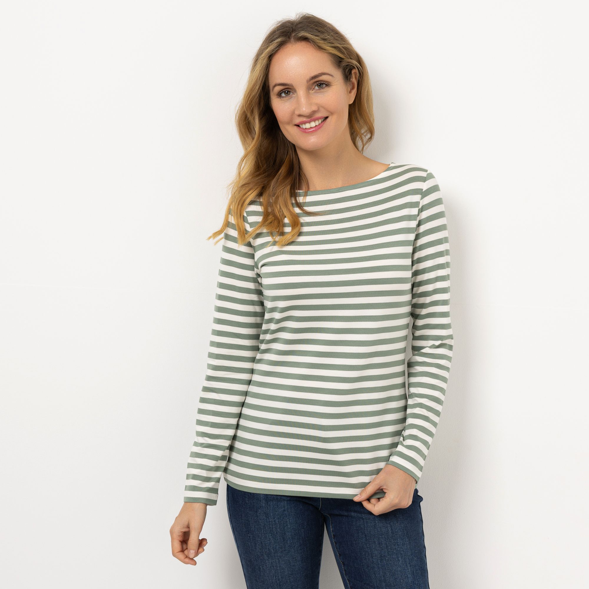 STRANDFEIN Shirt, 1/1-Arm U-Boot-Ausschnitt gestreift OEKO-TEX®Standard 100