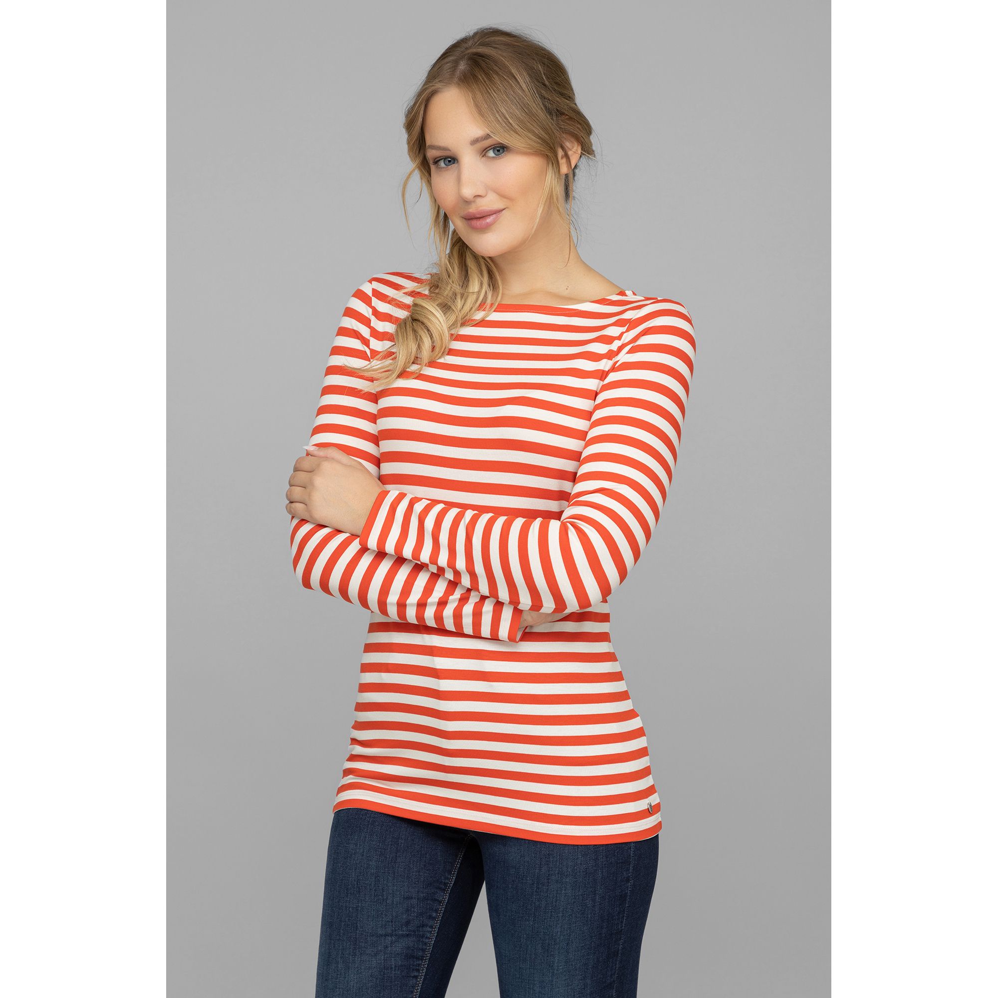 STRANDFEIN Shirt, 1/1-Arm U-Boot-Ausschnitt gestreift OEKO-TEX®Standard 100