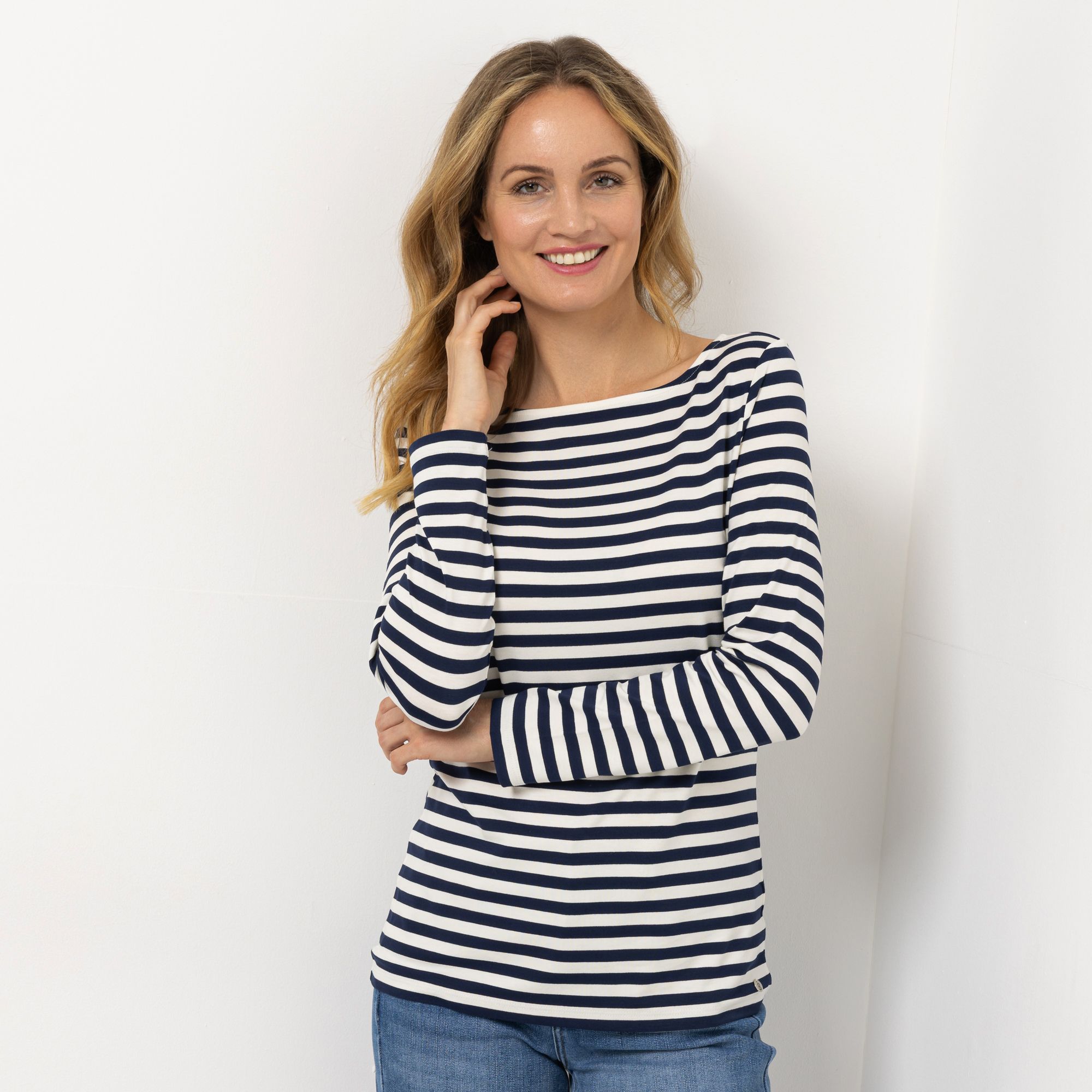 STRANDFEIN Shirt, 1/1-Arm U-Boot-Ausschnitt gestreift OEKO-TEX®Standard 100