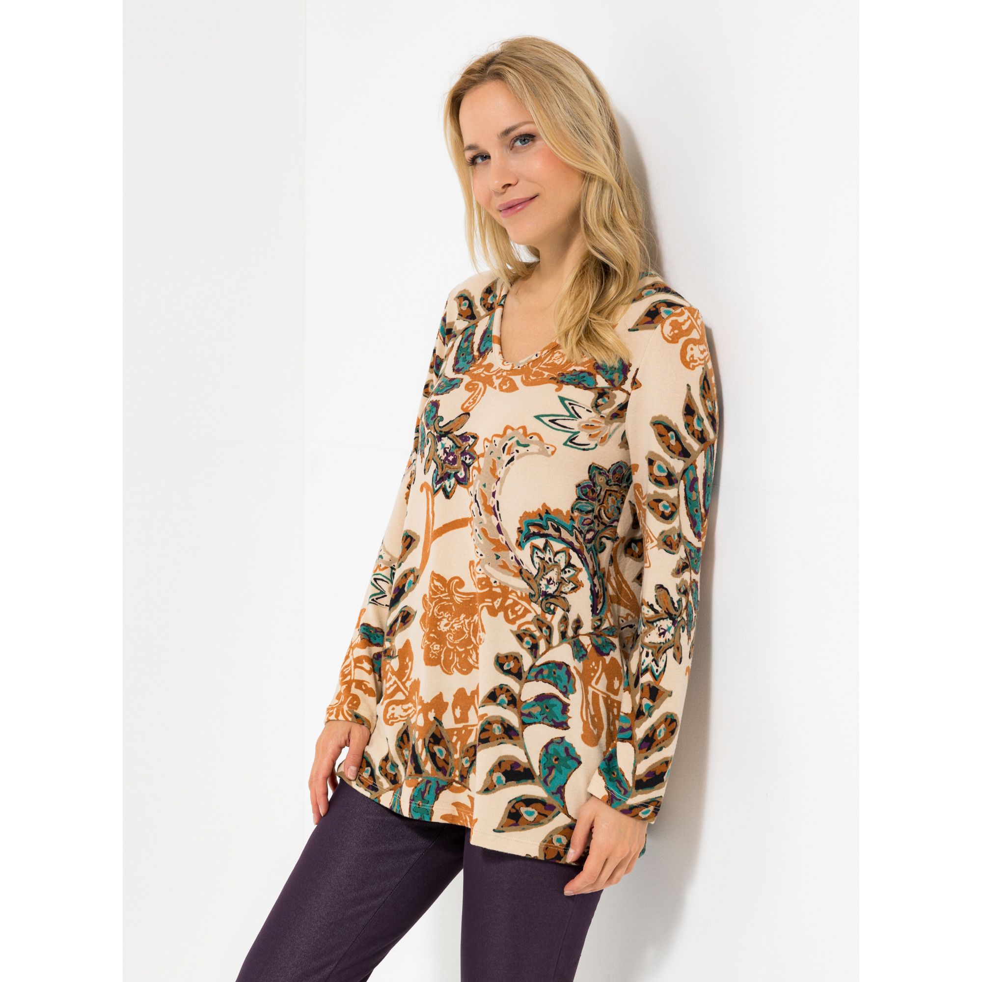 KIM & CO. Shirt, 1/1-Arm Soft Touch Jersey V-Ausschnitt figurumspielend