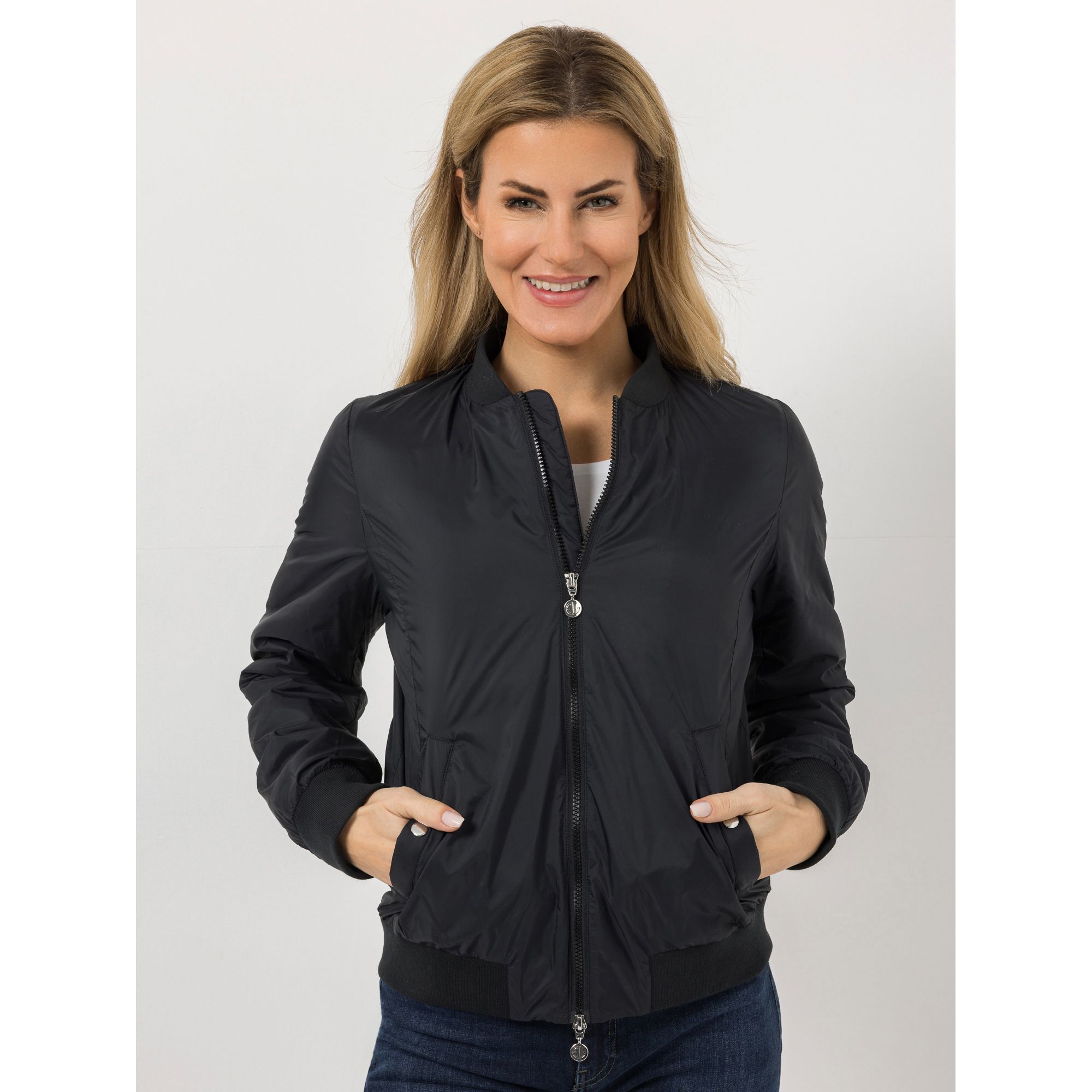 EVA LUTZ Jacke Stehkragen 2-Wege-Reißverschluss figurumspielend