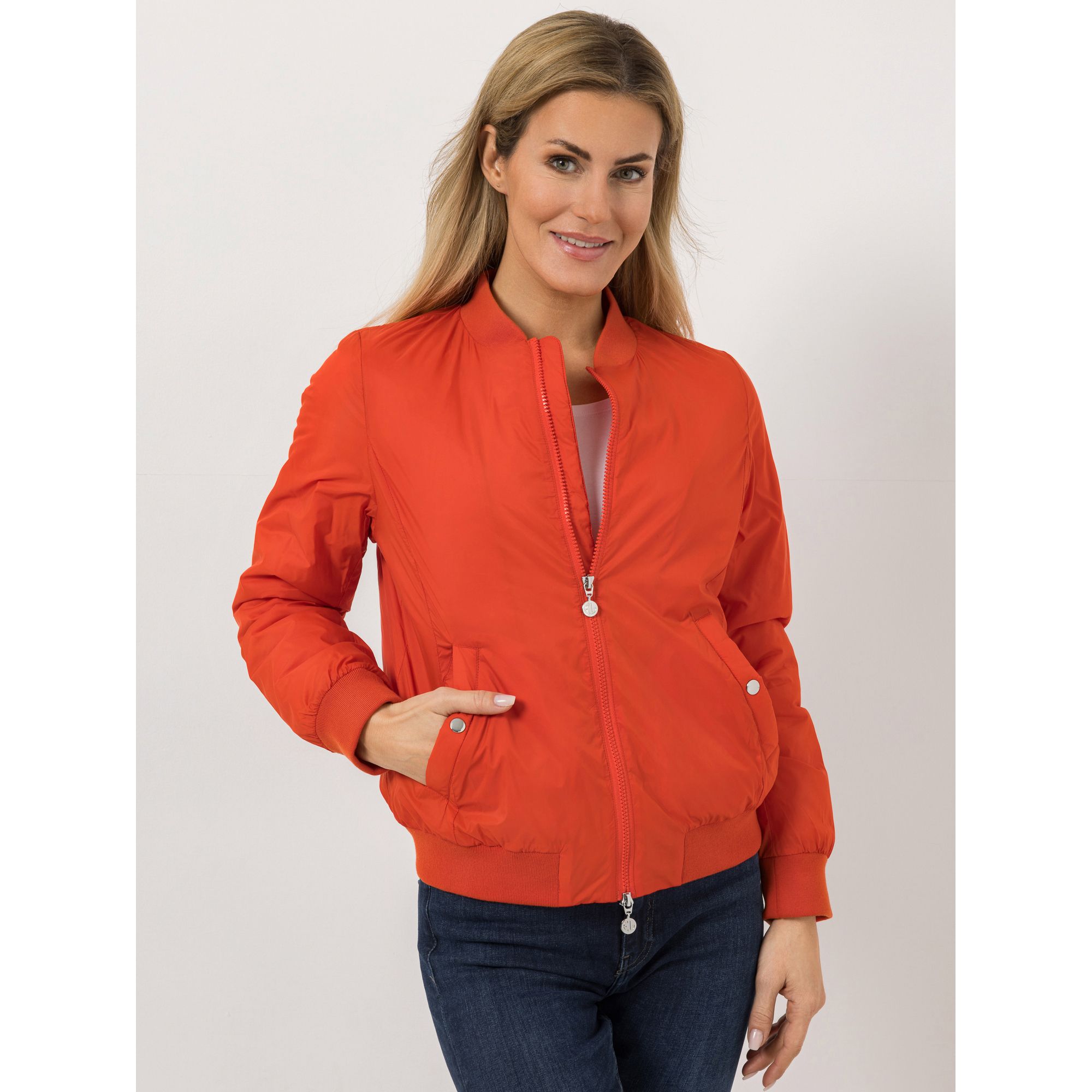 EVA LUTZ Jacke Stehkragen 2-Wege-Reißverschluss figurumspielend