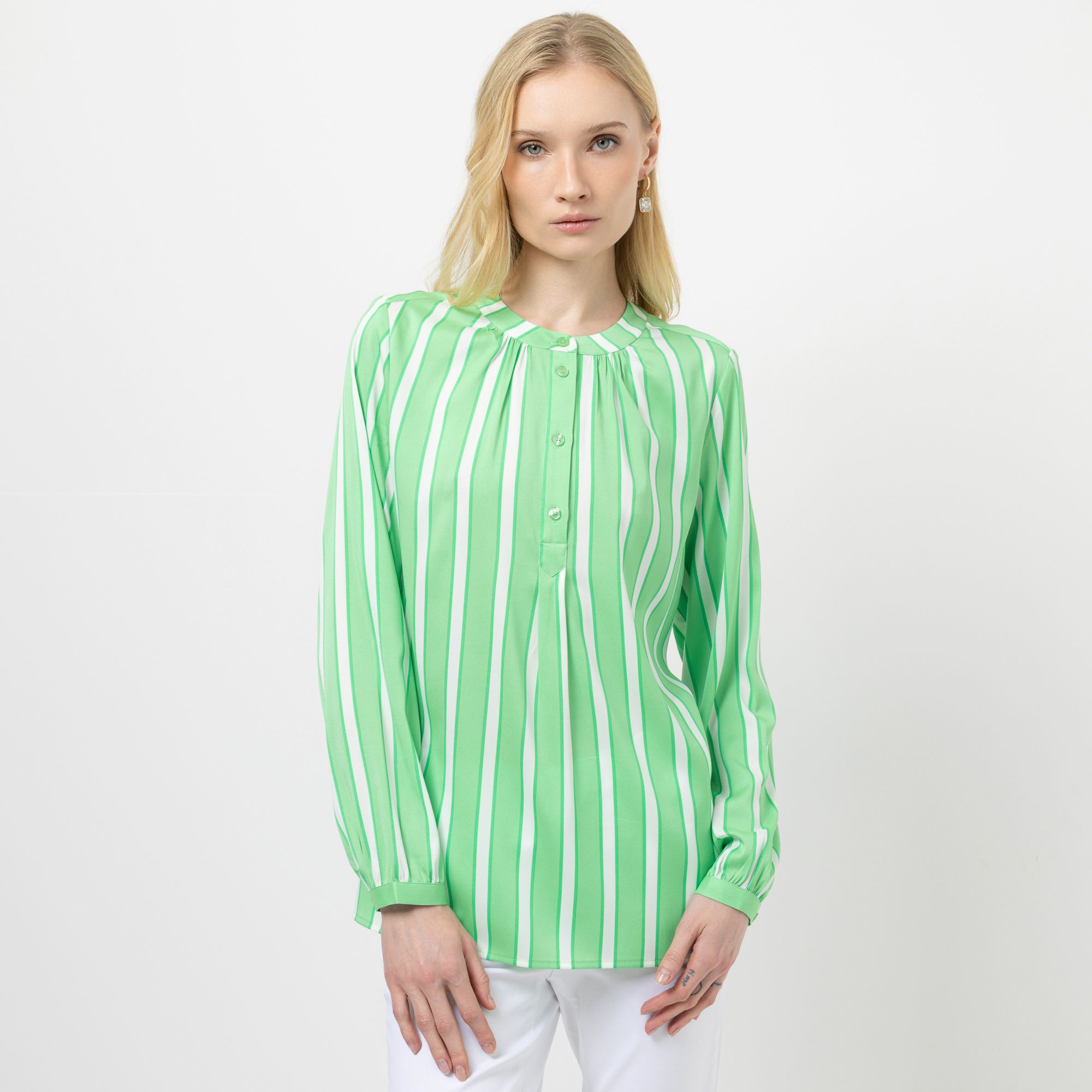 STEFFEN SCHRAUT Bluse 1/1-Arm halbe Knopfleiste Seitenschlitze leger weit