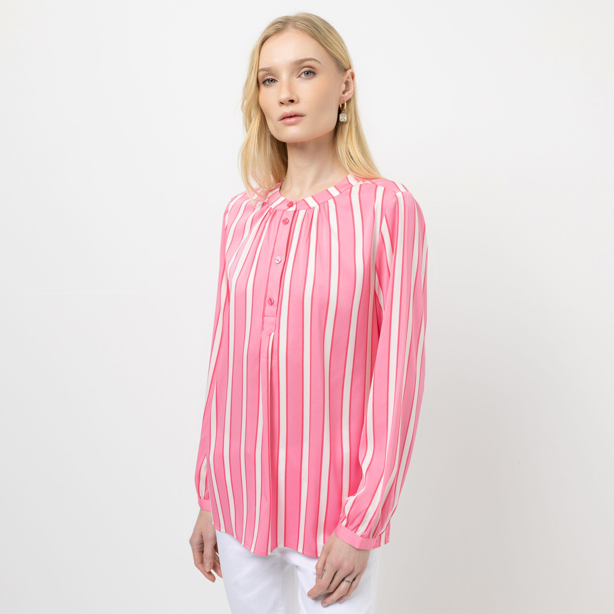 STEFFEN SCHRAUT Bluse 1/1-Arm halbe Knopfleiste Seitenschlitze leger weit