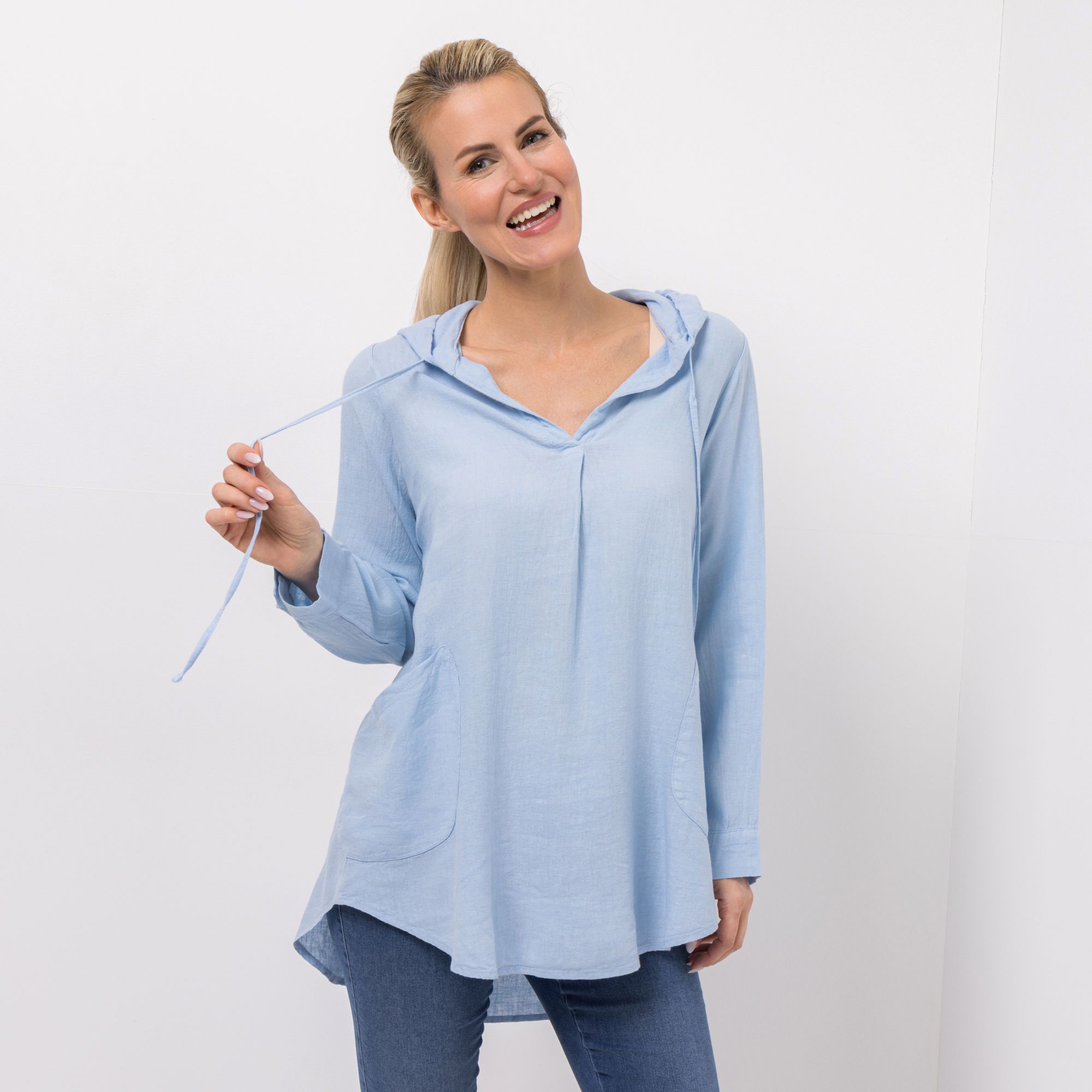 DINE 'N' DANCE Tunika, 1/1-Arm mit Kapuze Taschen leger weit