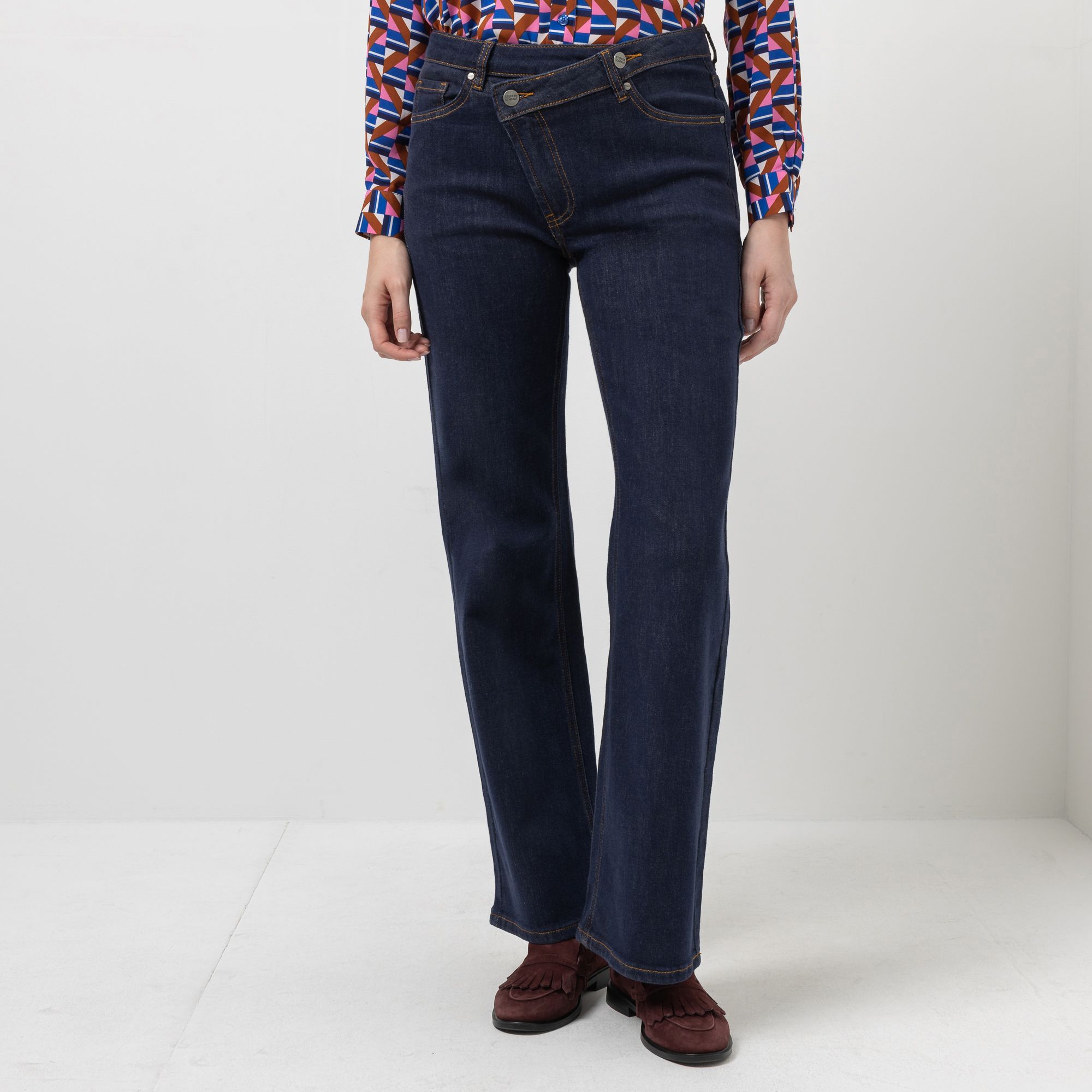 STEFFEN SCHRAUT Jeans, 5 Pocket Style asymmetrischer Bund weites Bein