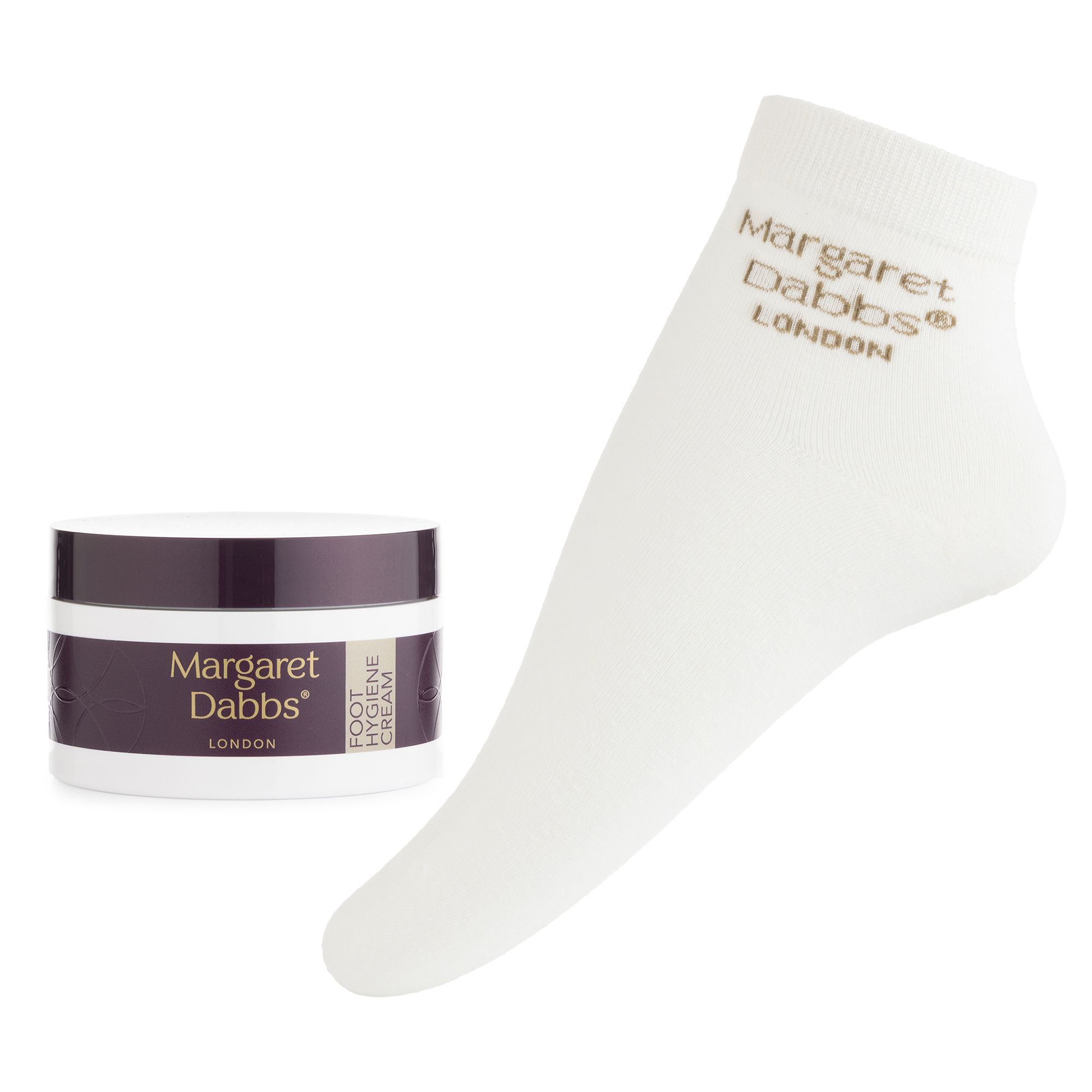 MARGARET DABBS LONDON Foot Hygiene Cream 100g, Socken mit Hanffasern