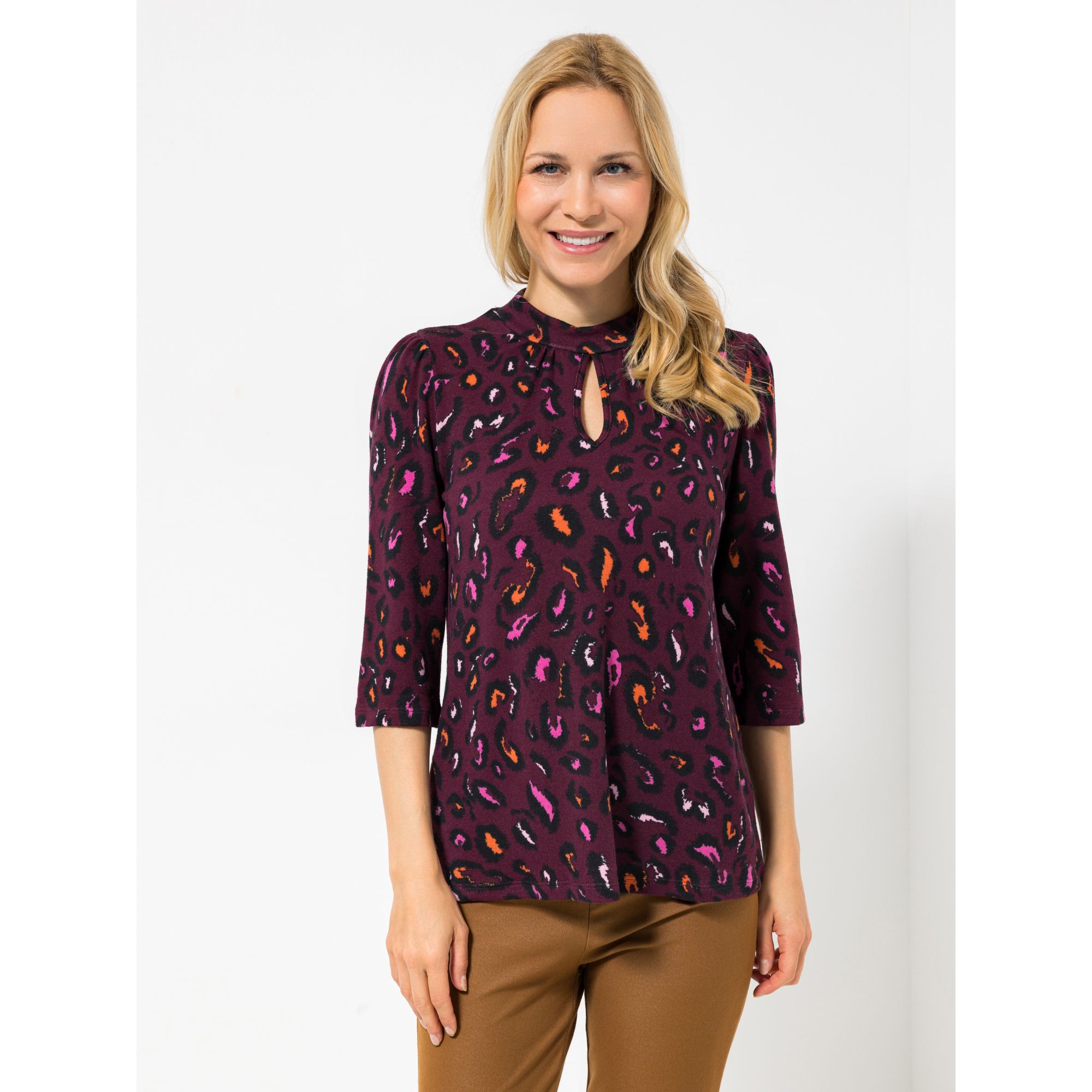 KIM & CO. Shirt, 3/4-Arm Soft Touch Jersey Stehkragen figurumspielend